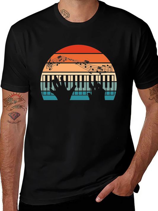 Vintage Piano Music Notes T-Shirt