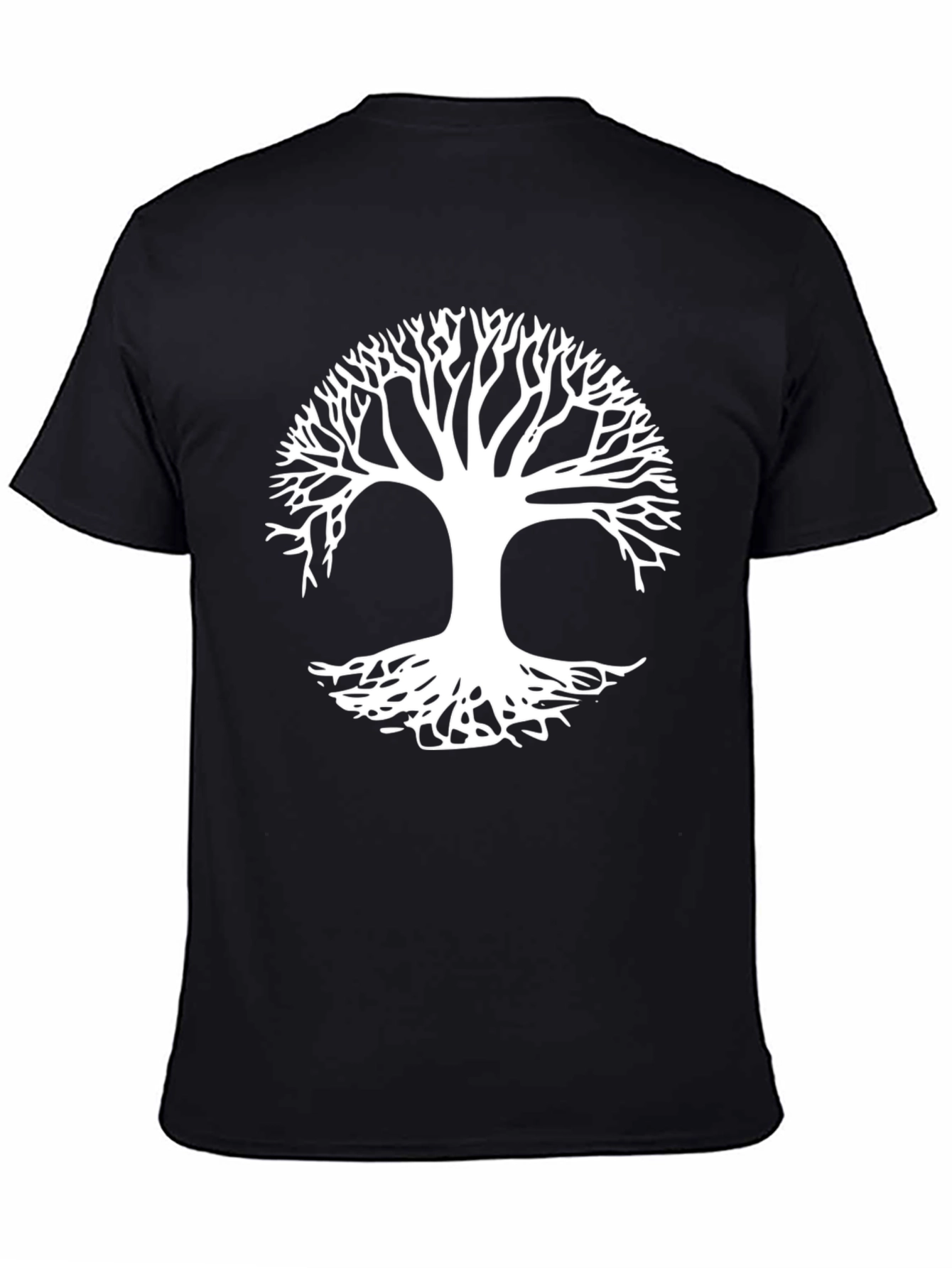 Tree of Life Graphic Tee - Black Cotton Casual