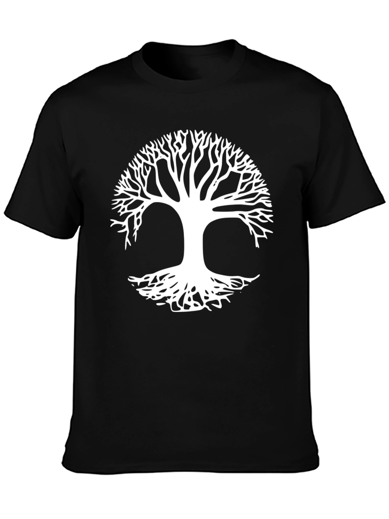 Tree of Life Graphic Tee - Black Cotton Casual