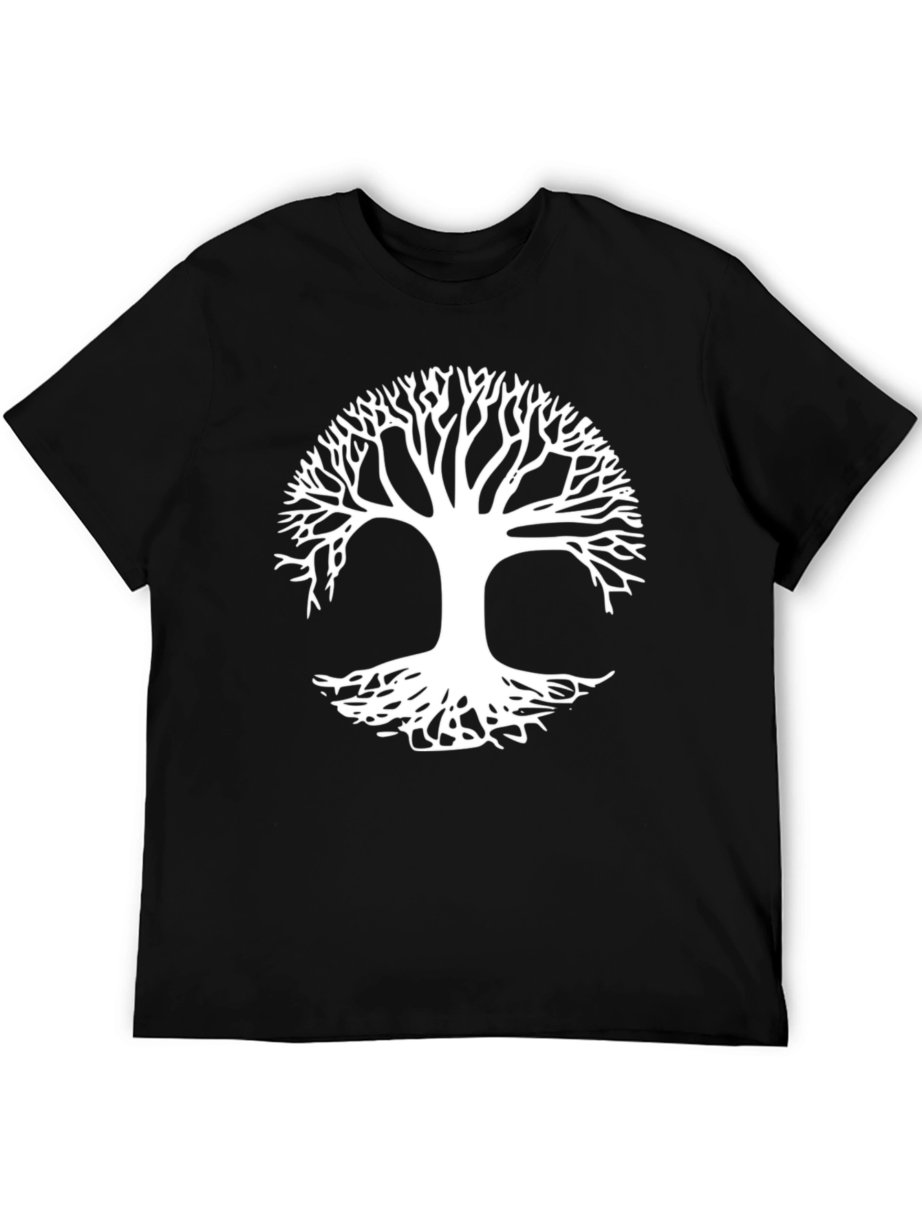 Tree of Life Graphic Tee - Black Cotton Casual