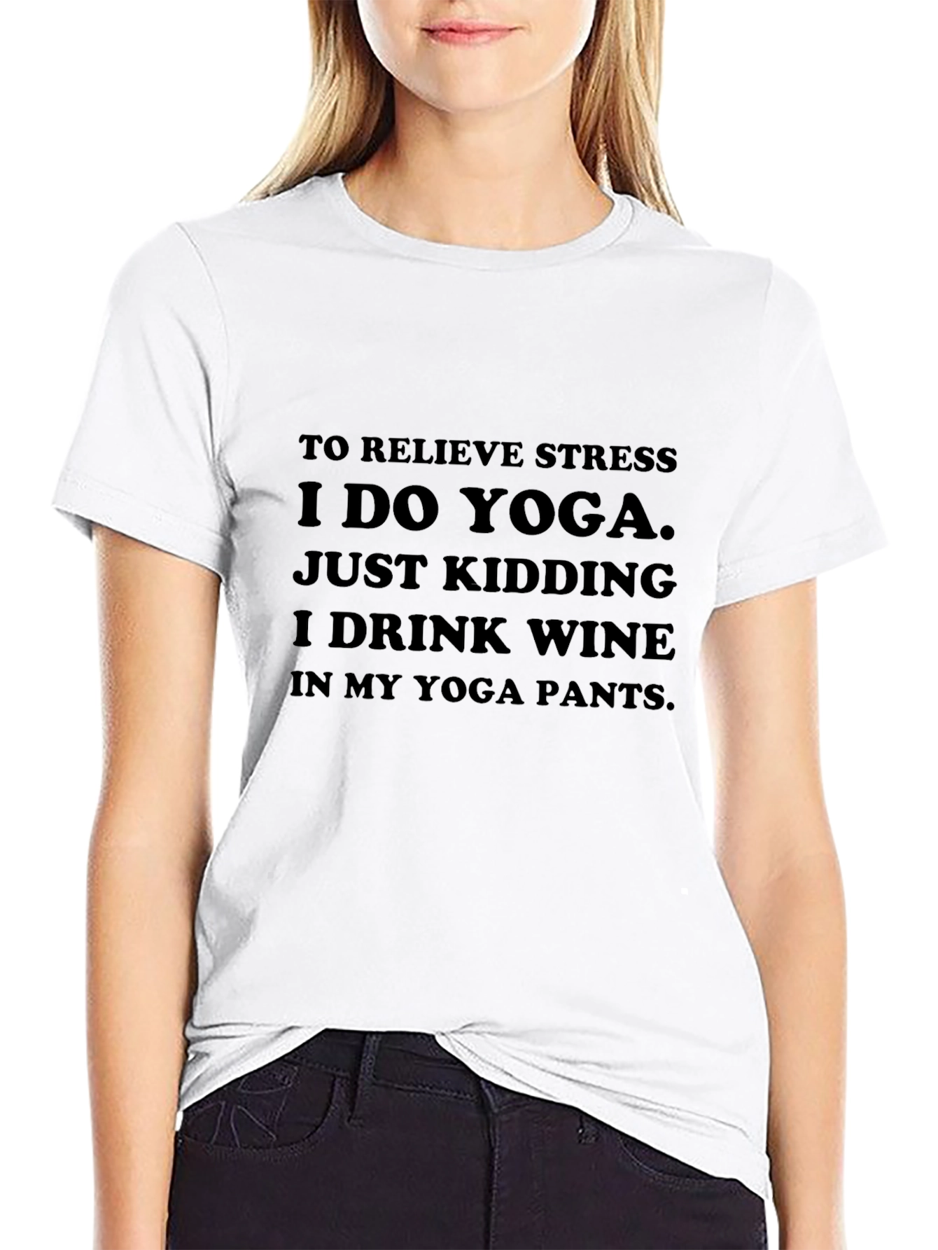 Yoga & Wine T-Shirt: Relieve Stress in Comfort