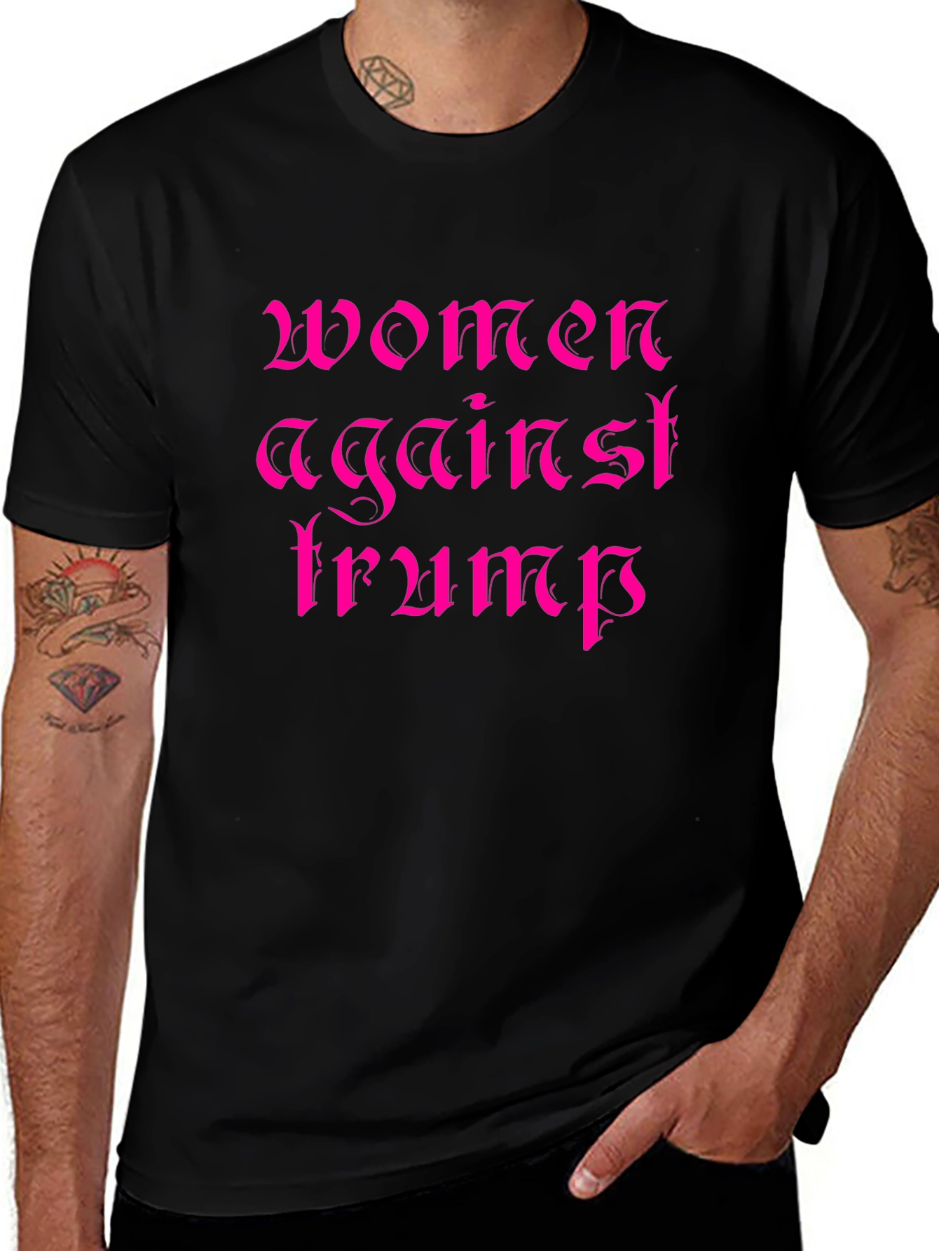 Women Against Trump Black Graphic T-Shirt