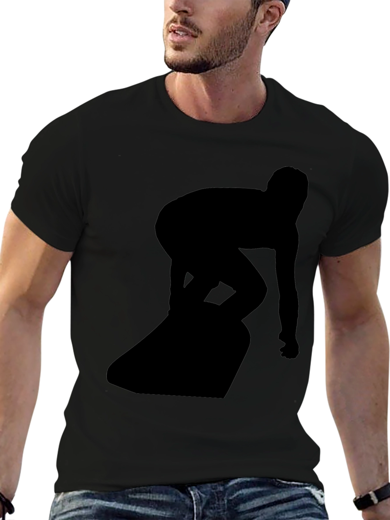 Surfer Silhouette Black T-Shirt