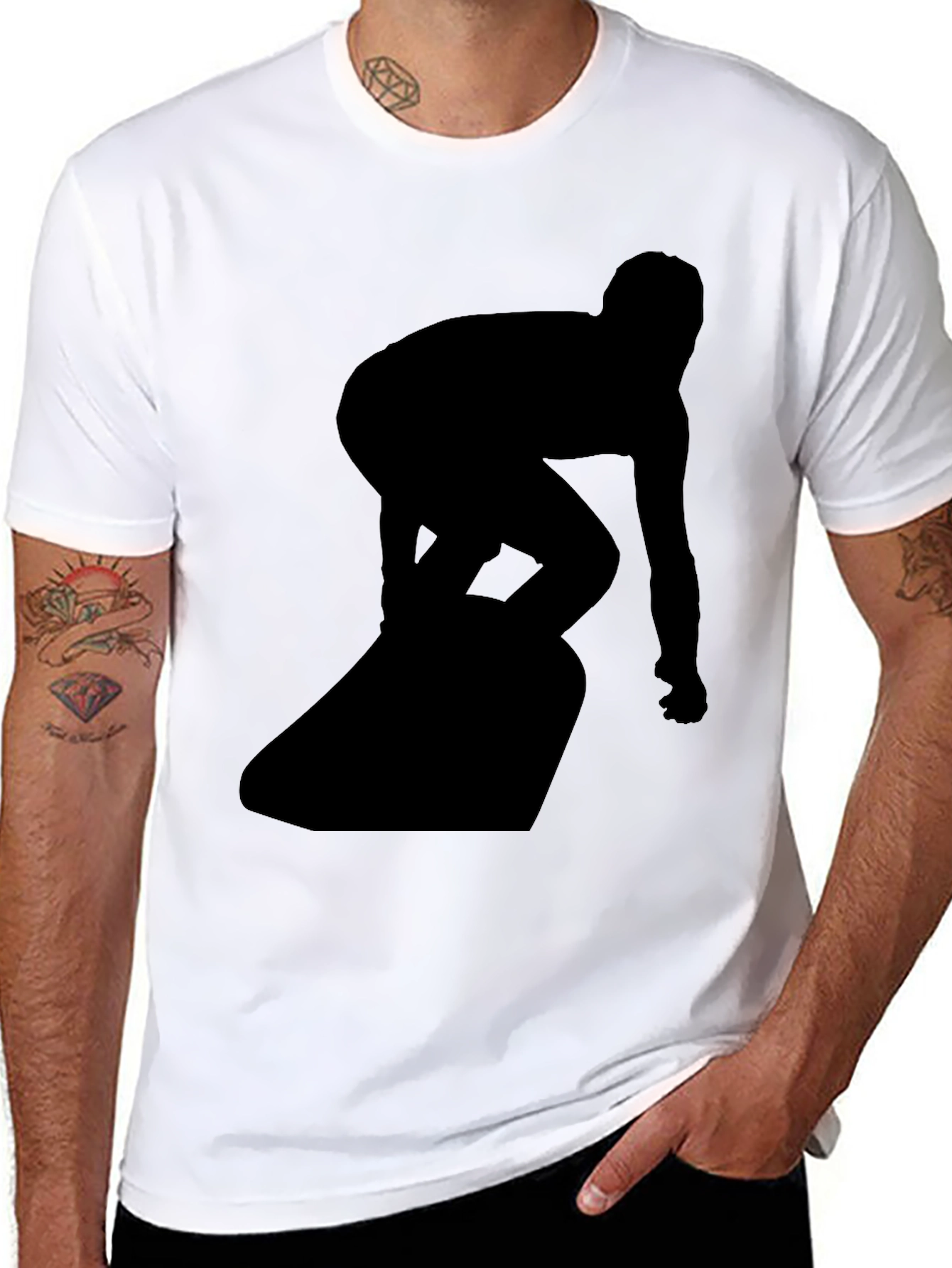 Surfer Silhouette Black T-Shirt