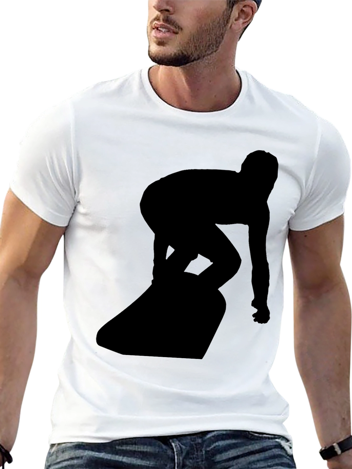 Surfer Silhouette Black T-Shirt
