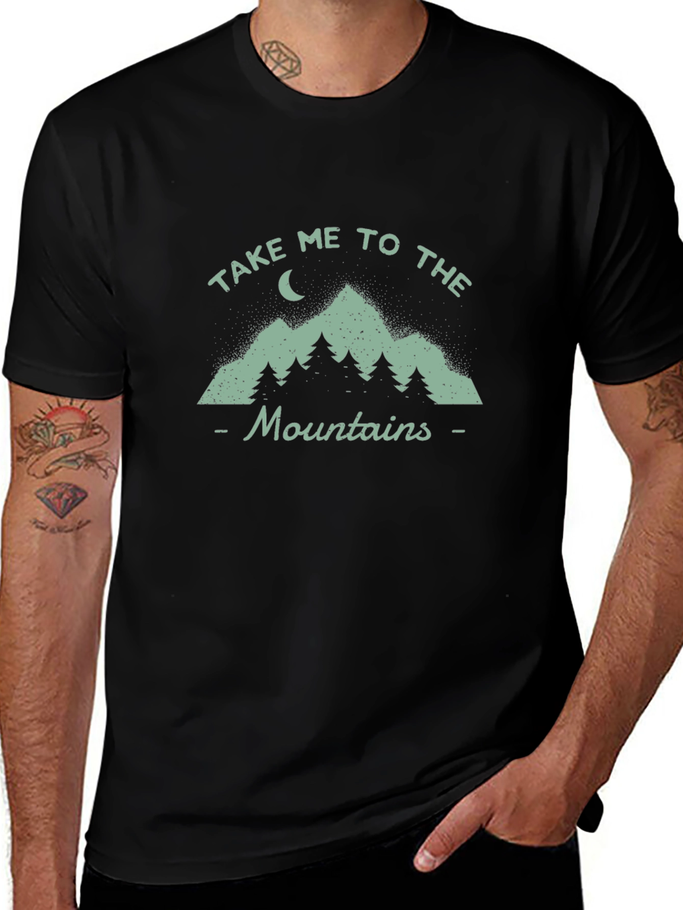 Take Me to the Mountains Black Graphic Tee
