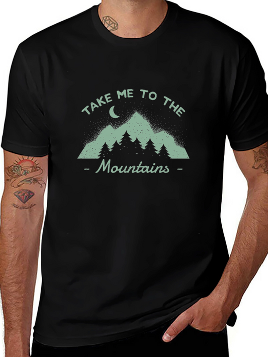 Take Me to the Mountains Black Graphic Tee