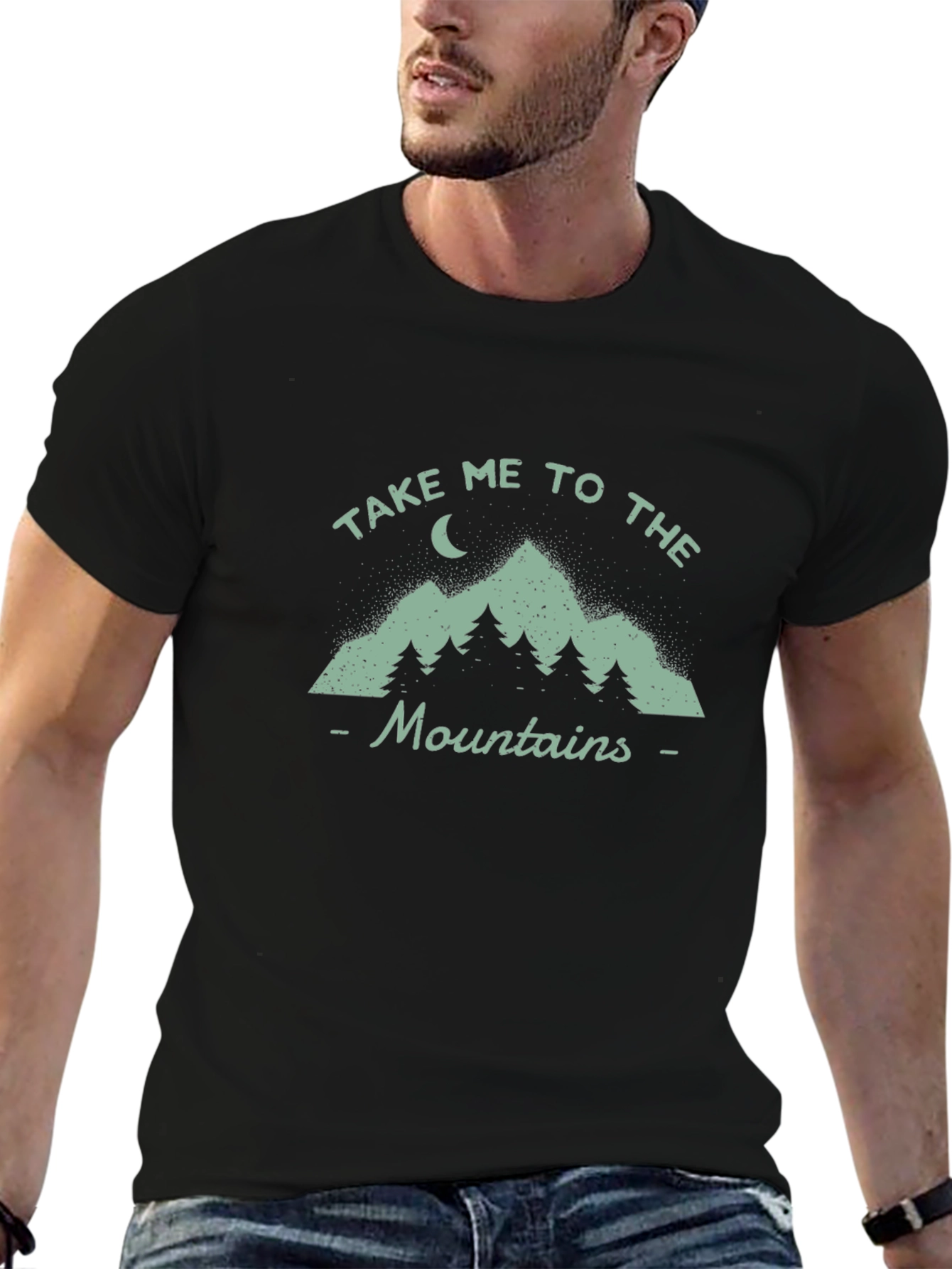 Take Me to the Mountains Black Graphic Tee