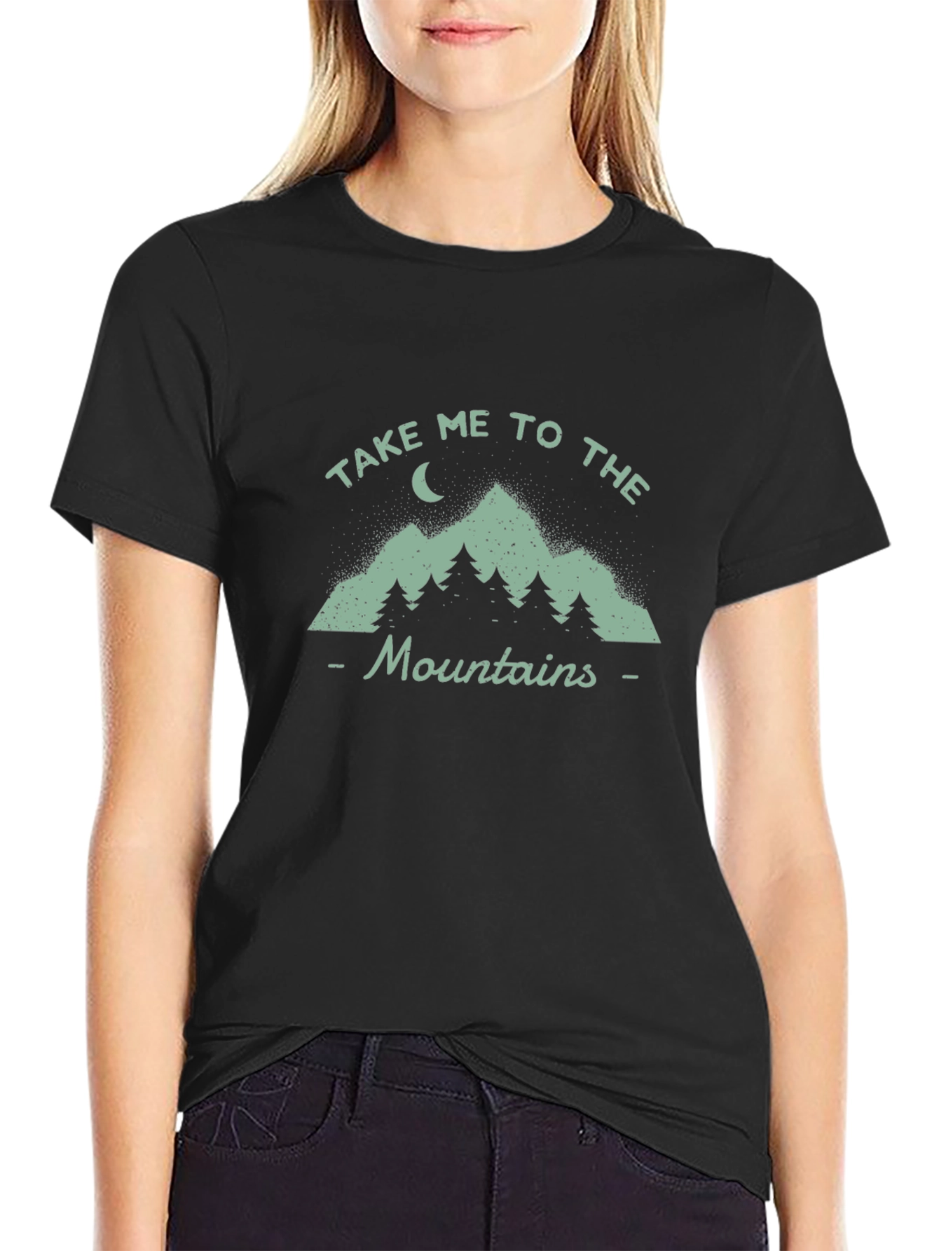 Take Me to the Mountains Black Graphic Tee