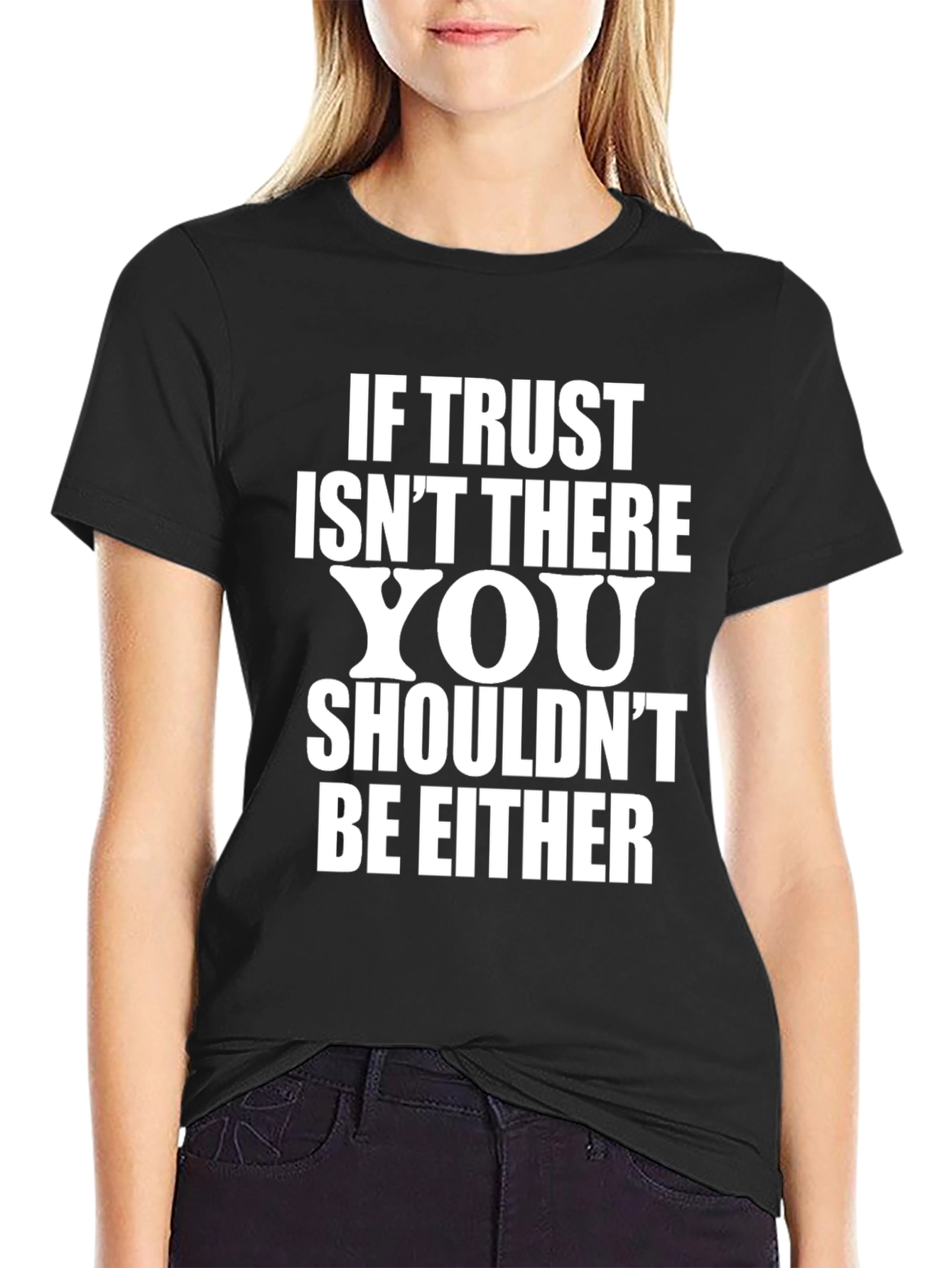 Trust Quote Black T-Shirt for Men