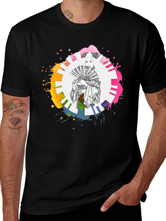 Watercolor Geisha T-Shirt - Unique Graphic Tee