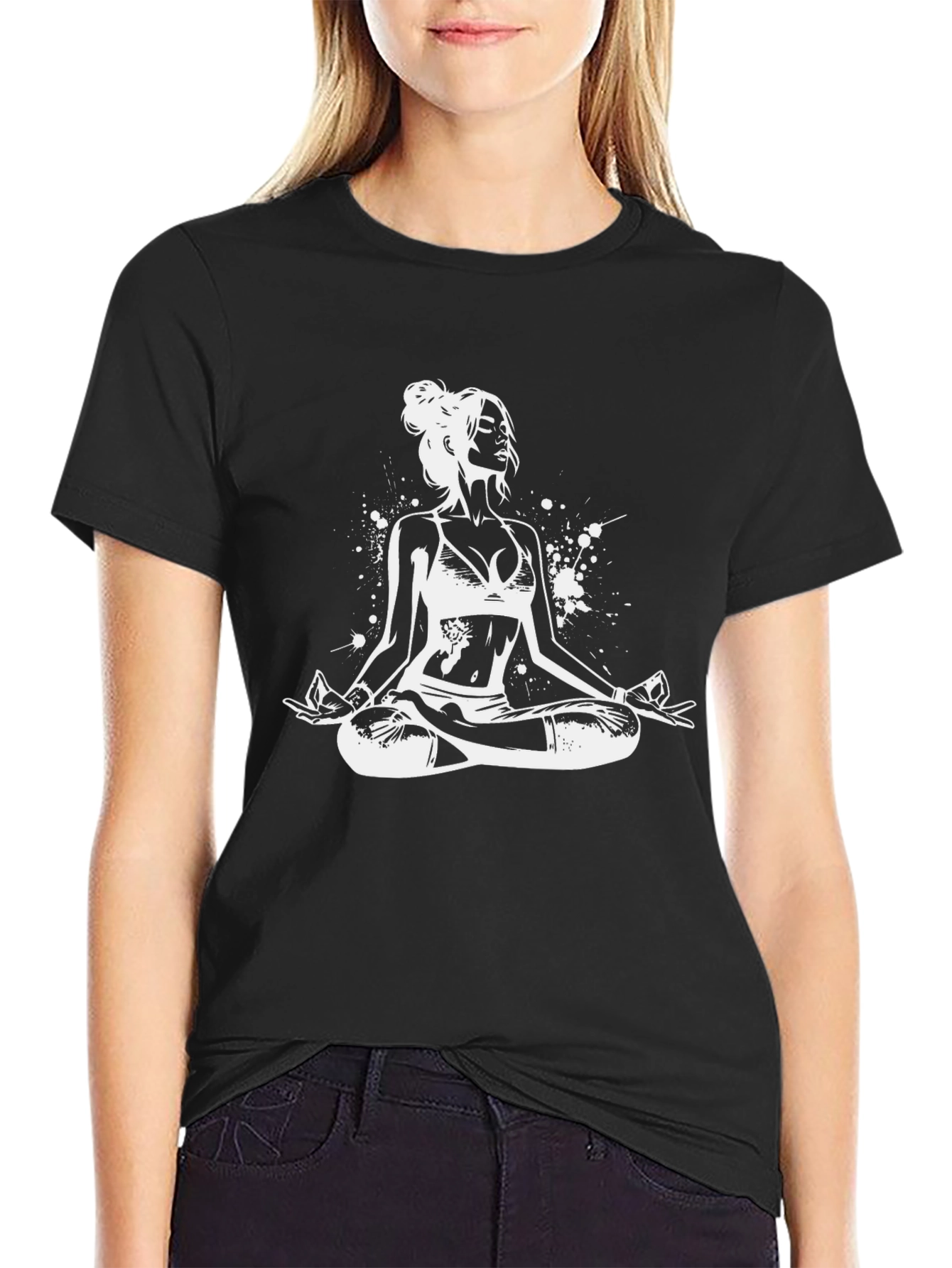 Yoga Woman T-Shirt - Black
