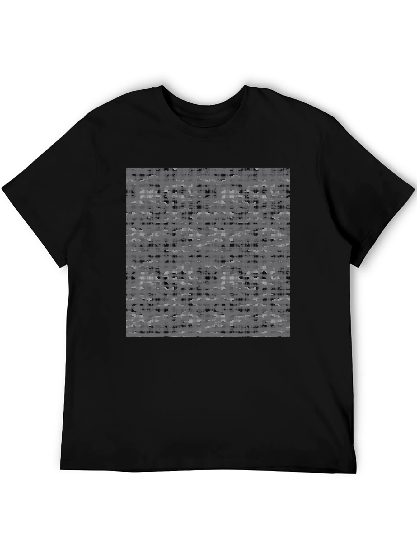 Urban Camo Graphic Tee - Black Cotton Casual