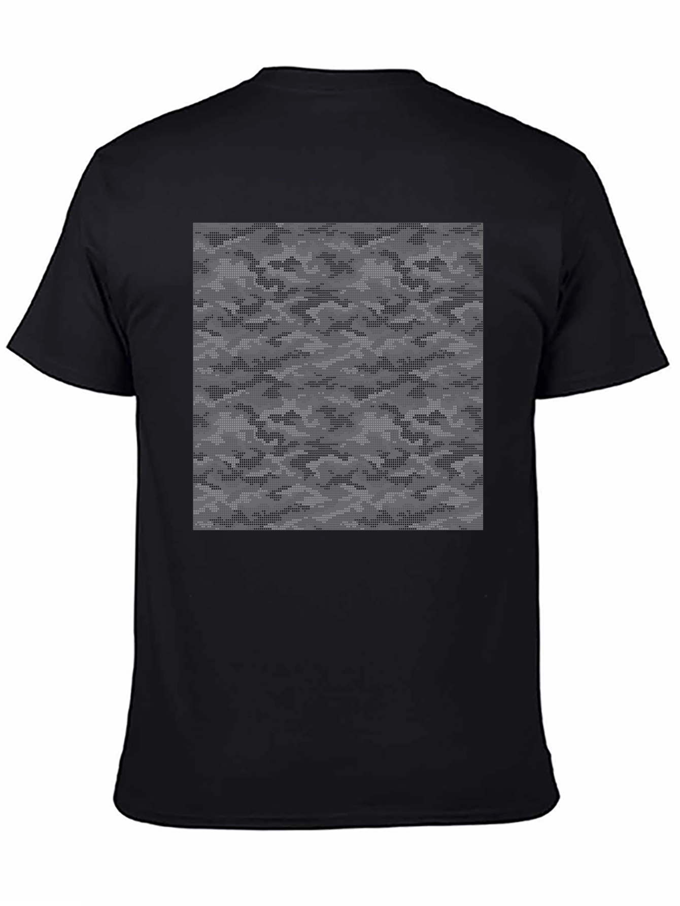 Urban Camo Graphic Tee - Black Cotton Casual