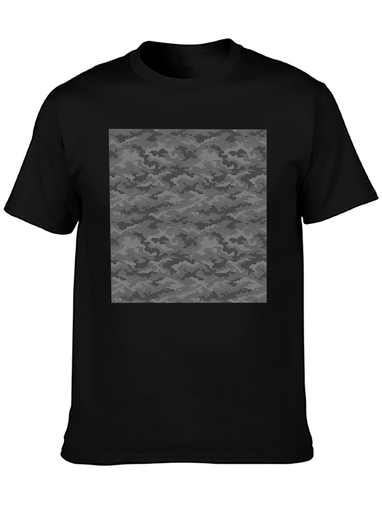 Urban Camo Graphic Tee - Black Cotton Casual