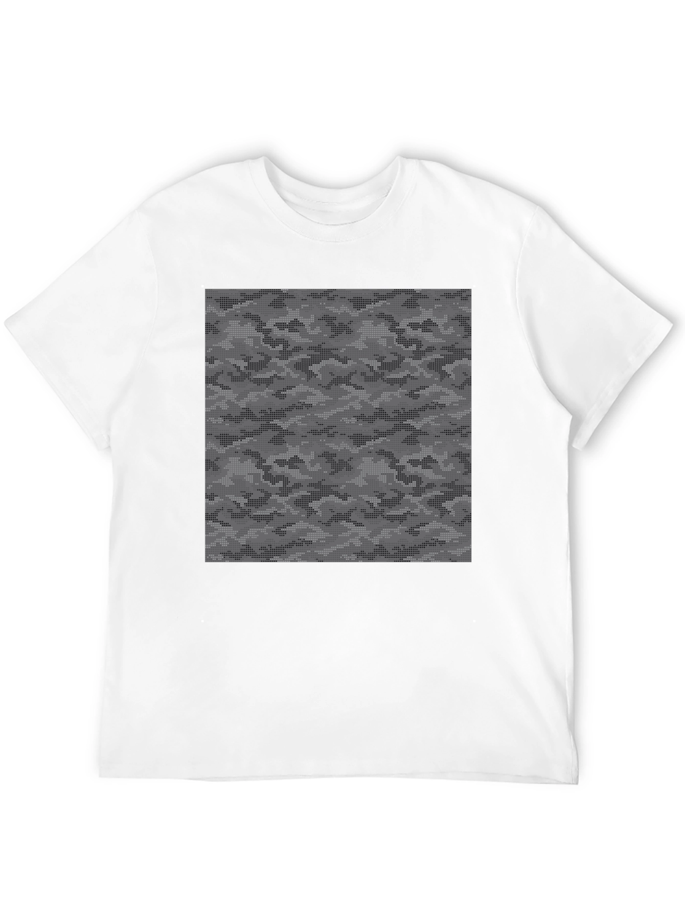 Urban Camo Graphic Tee - Black Cotton Casual