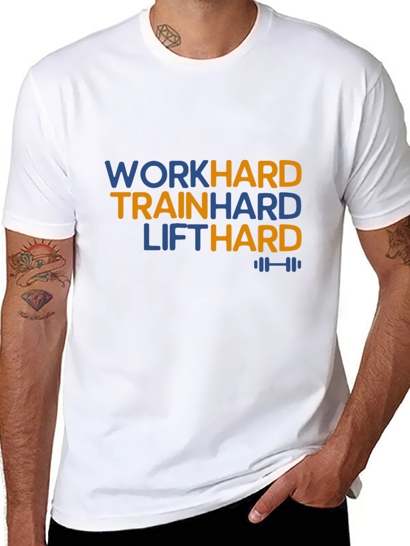Work Hard Train Hard Lift Hard Black T-Shirt