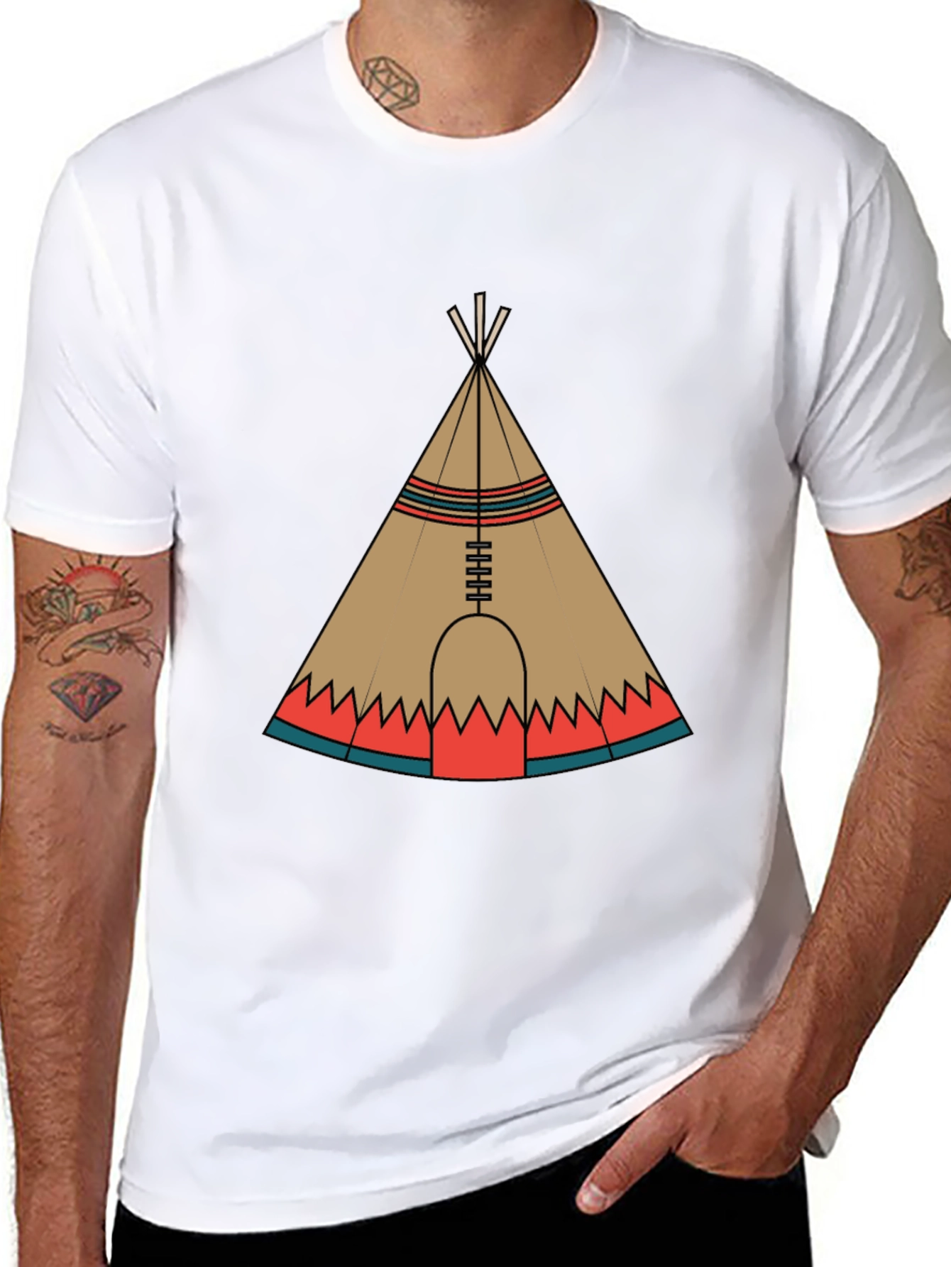 Teepee Graphic Black T-Shirt