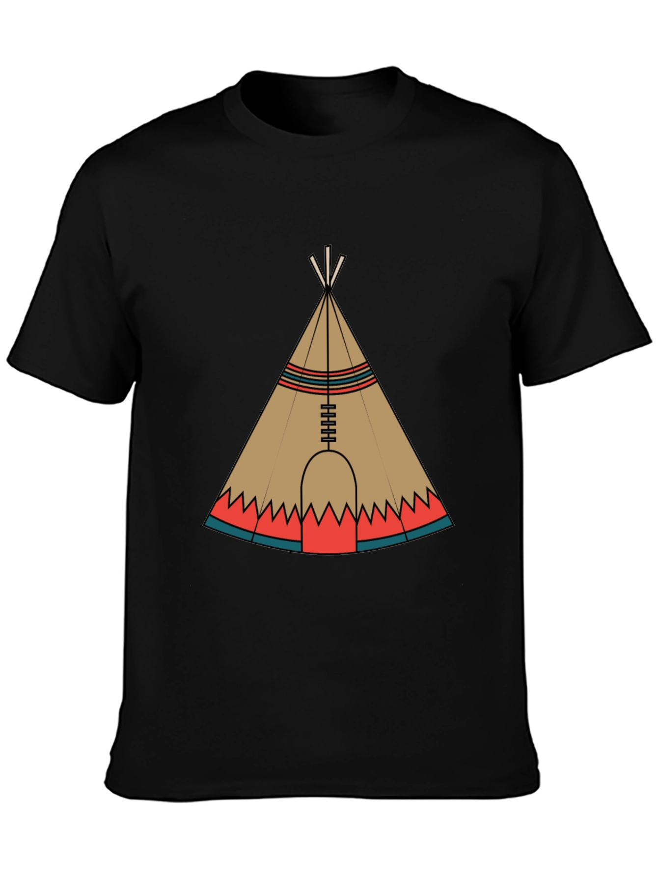 Teepee Graphic Black T-Shirt