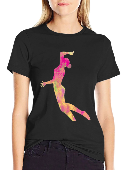 Watercolor Woman T-Shirt - Black