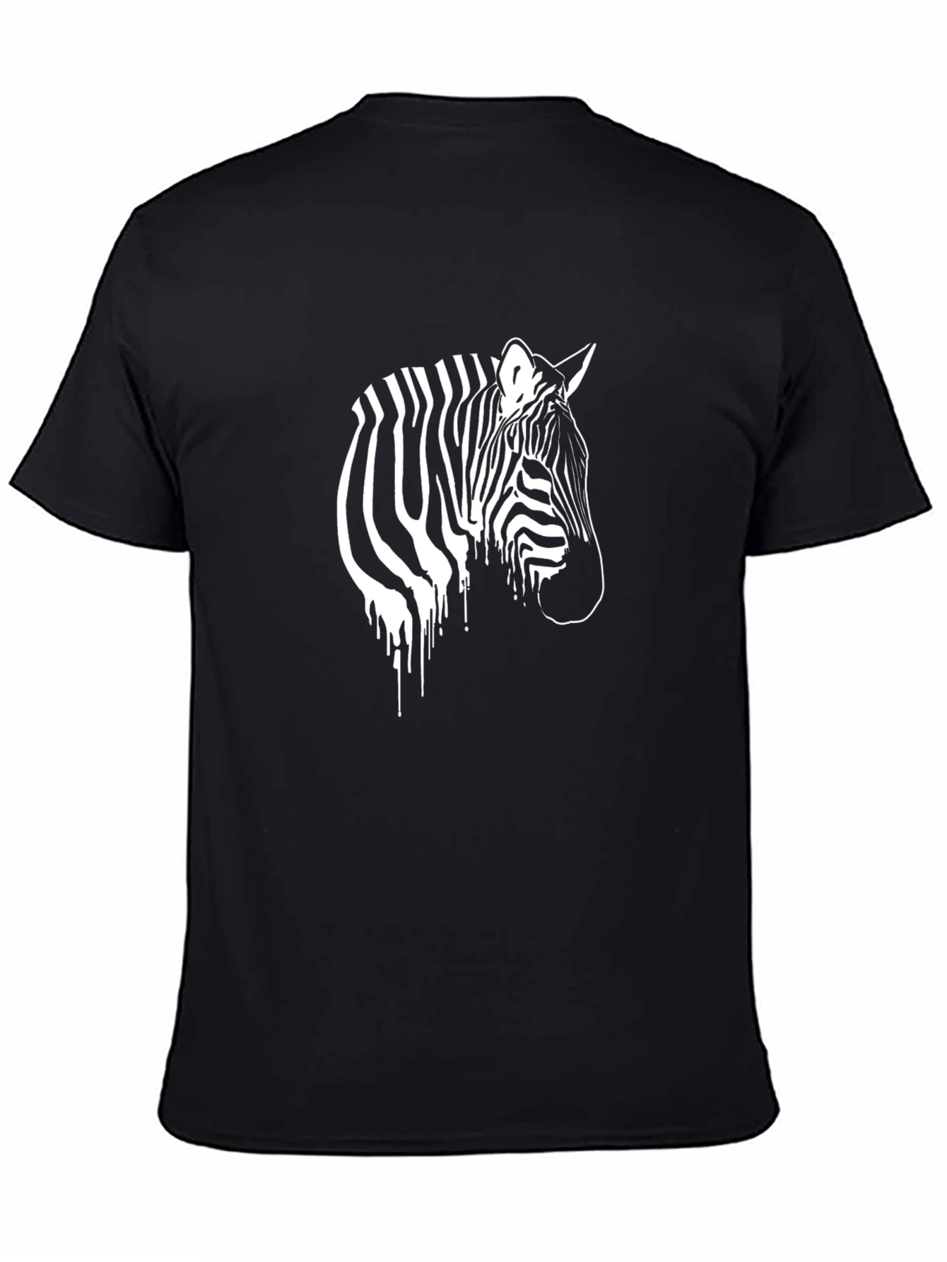 Zebra Graphic Print Black T-Shirt