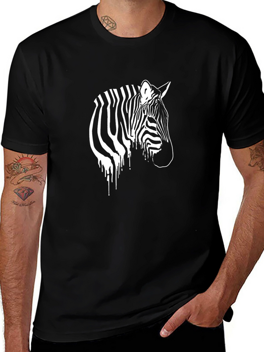 Zebra Graphic Print Black T-Shirt