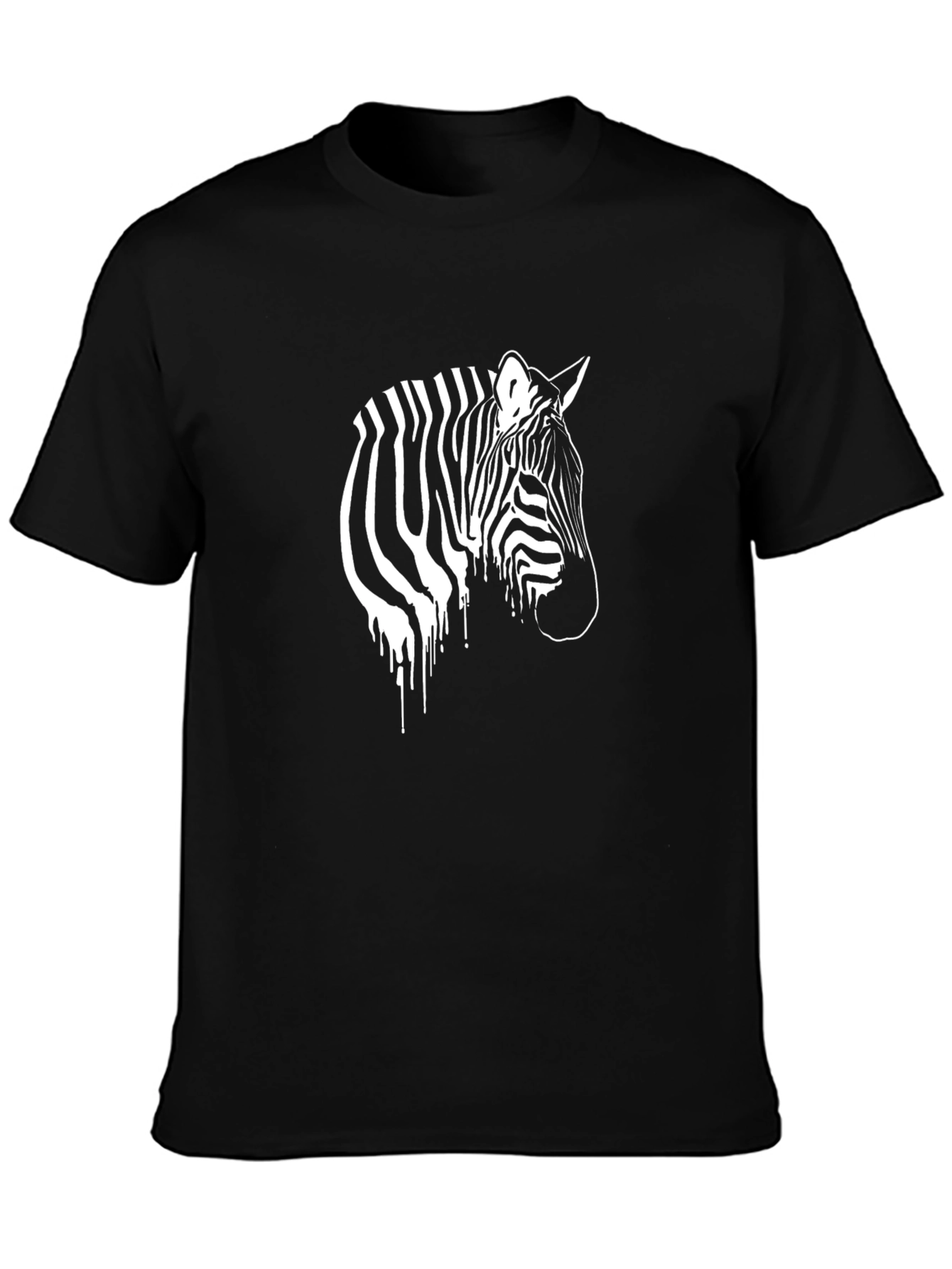 Zebra Graphic Print Black T-Shirt