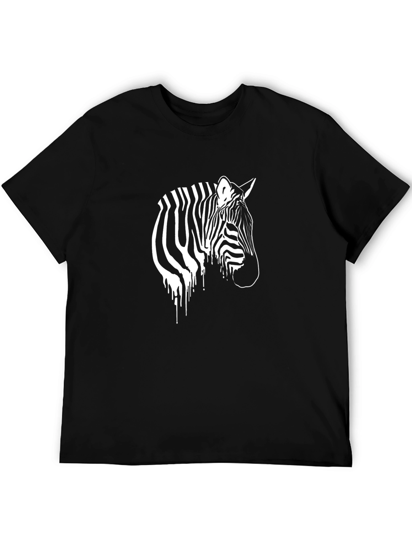 Zebra Graphic Print Black T-Shirt
