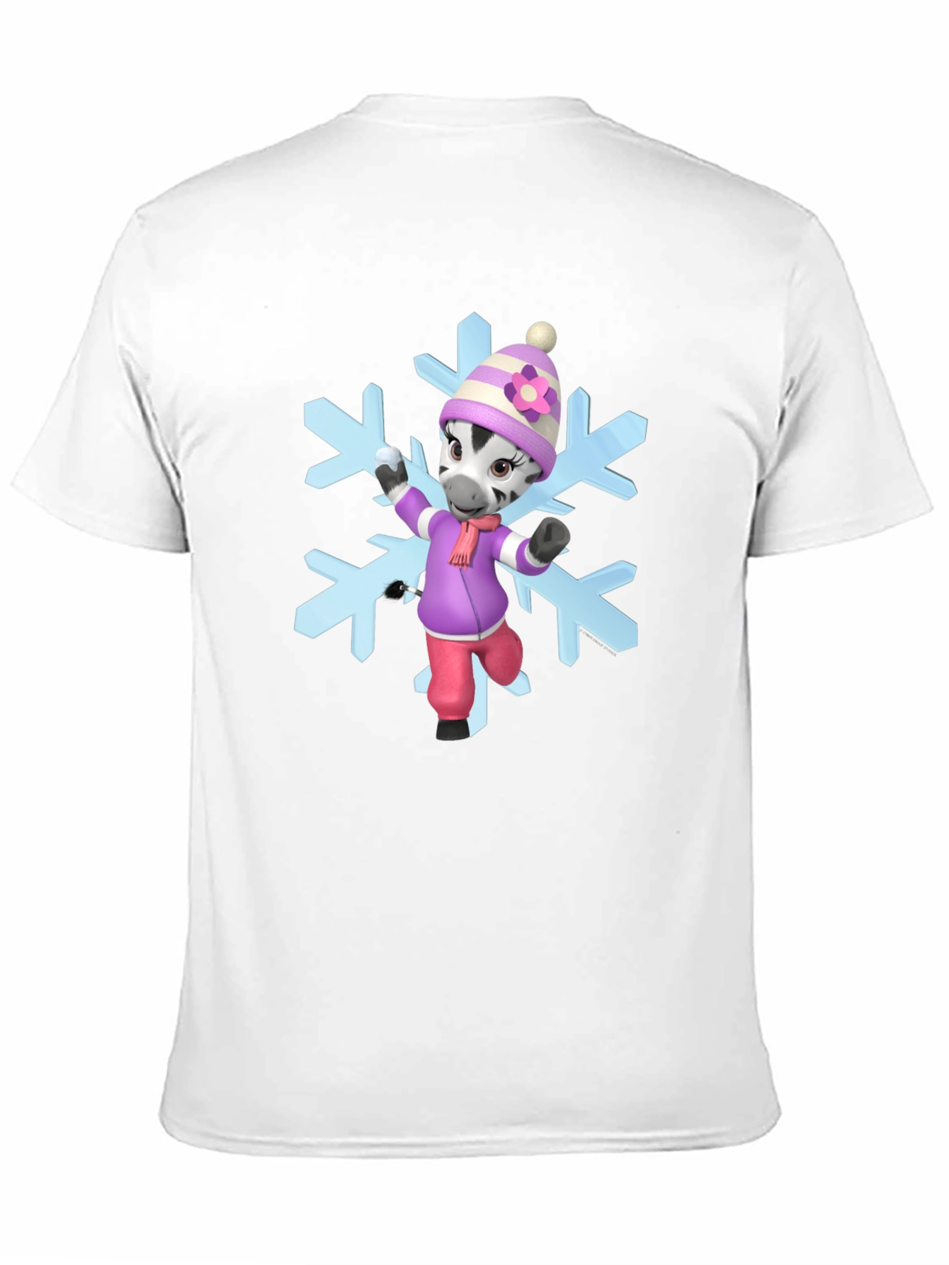 Zebra Cartoon Snowflake T-Shirt
