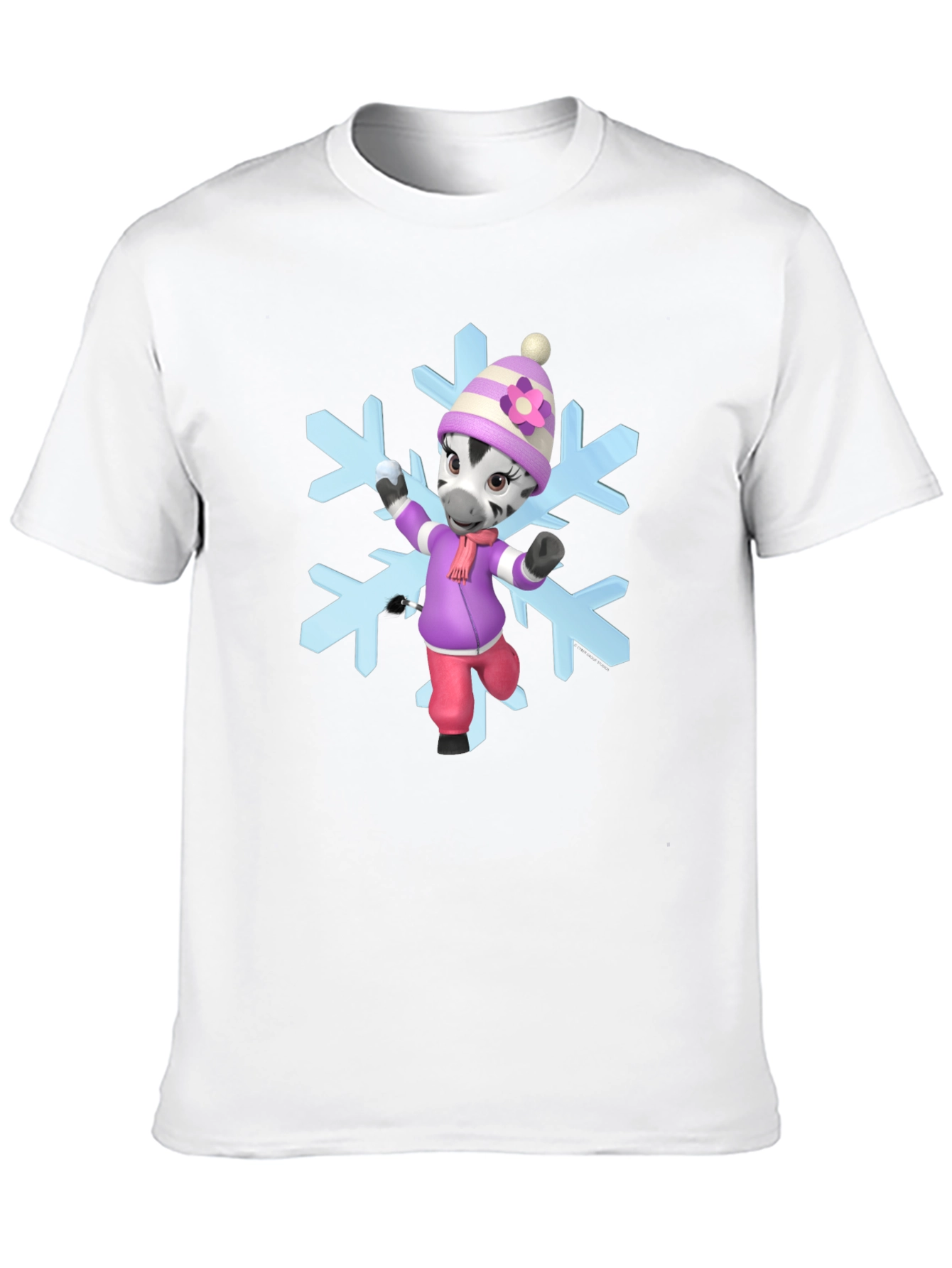 Zebra Cartoon Snowflake T-Shirt