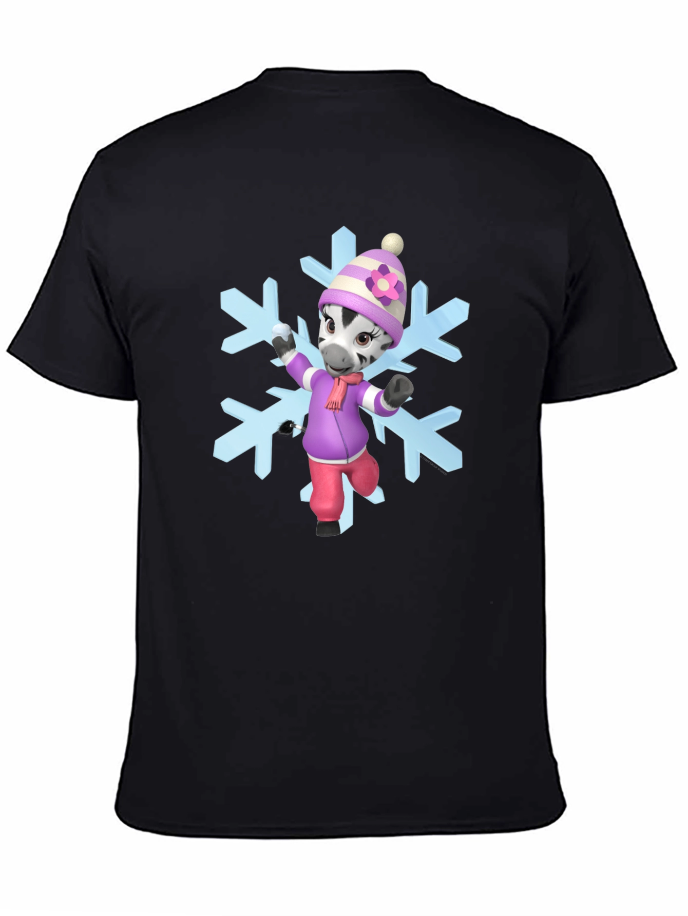 Zebra Cartoon Snowflake T-Shirt