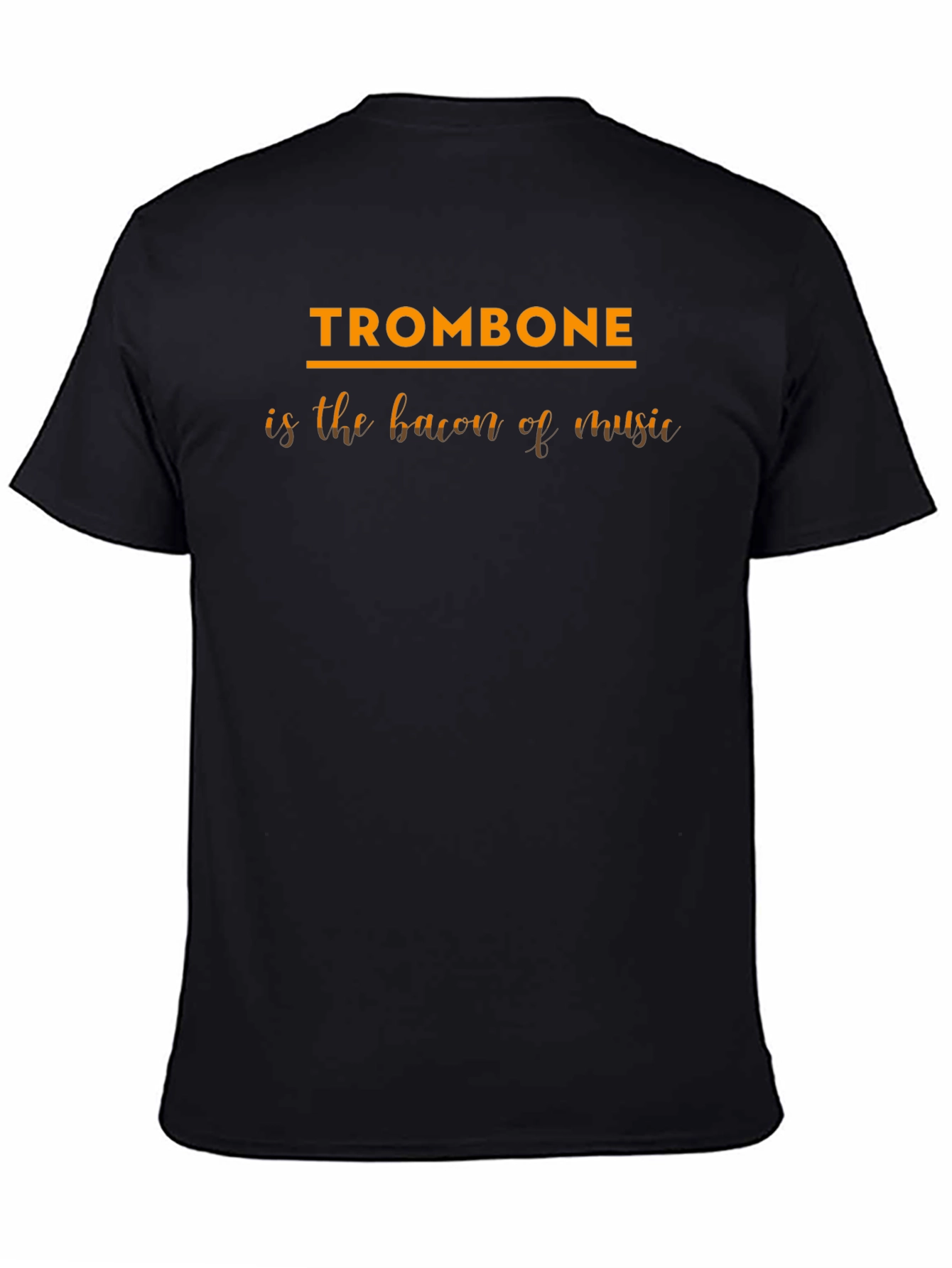 Trombone Bacon Music Funny Black T-Shirt