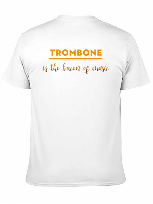 Trombone Bacon Music Funny Black T-Shirt