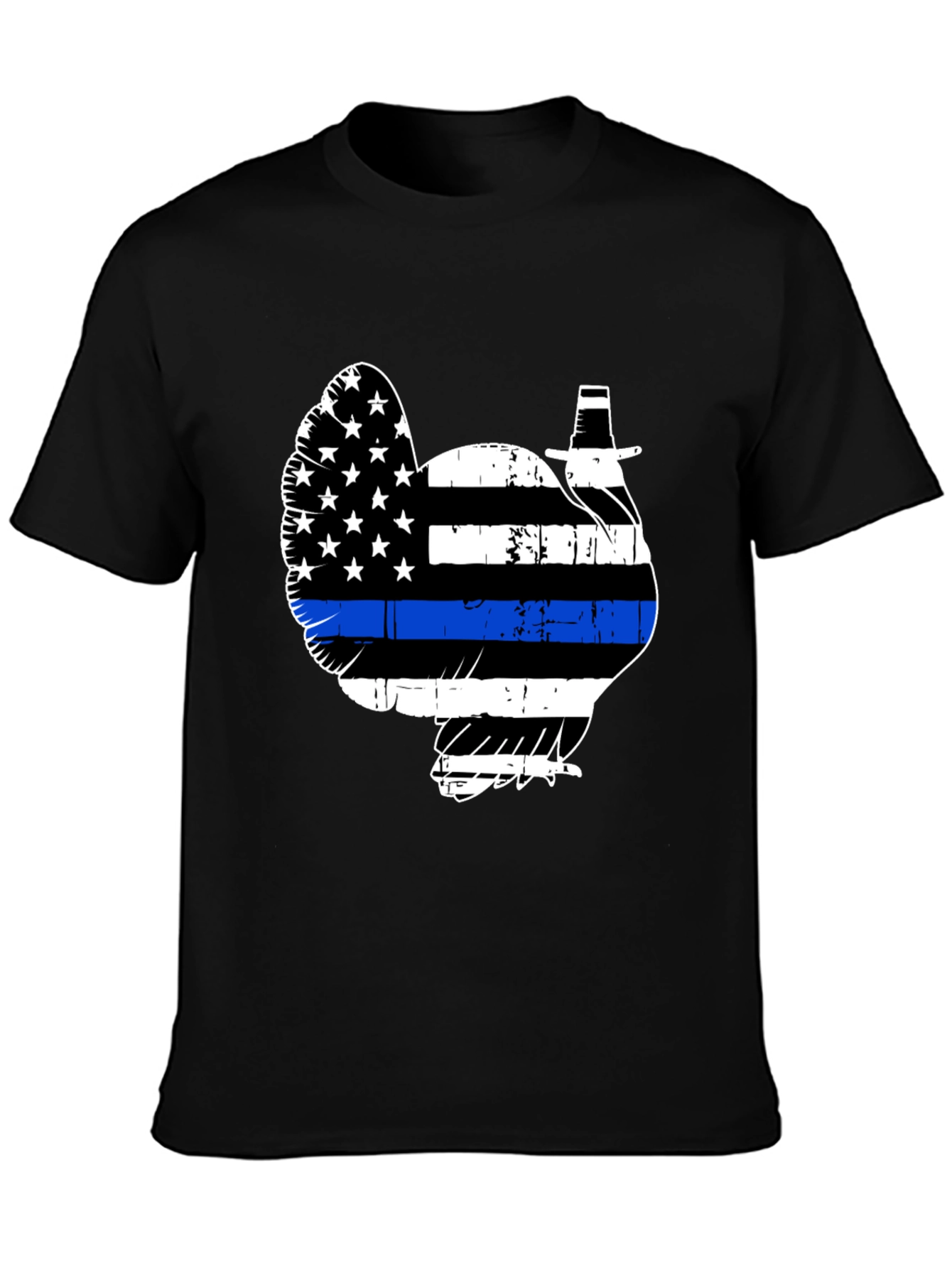 Turkey Police Thin Blue Line Thanksgiving T-Shirt