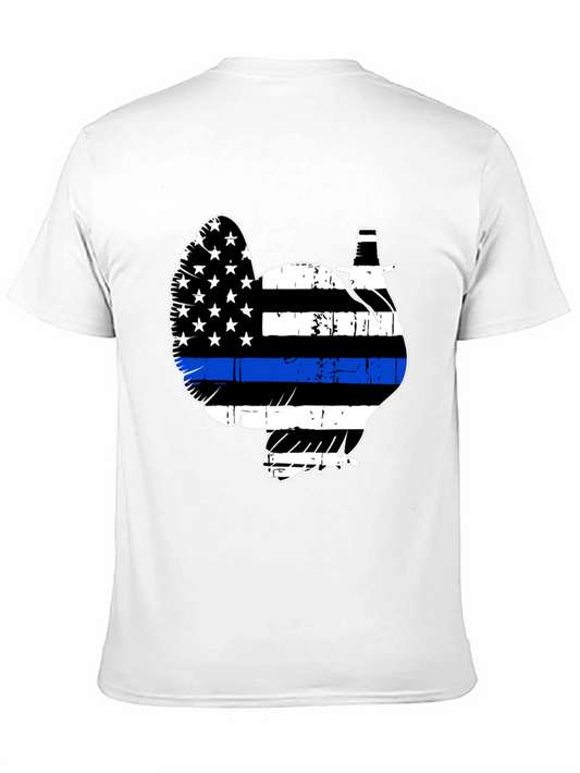 Turkey Police Thin Blue Line Thanksgiving T-Shirt