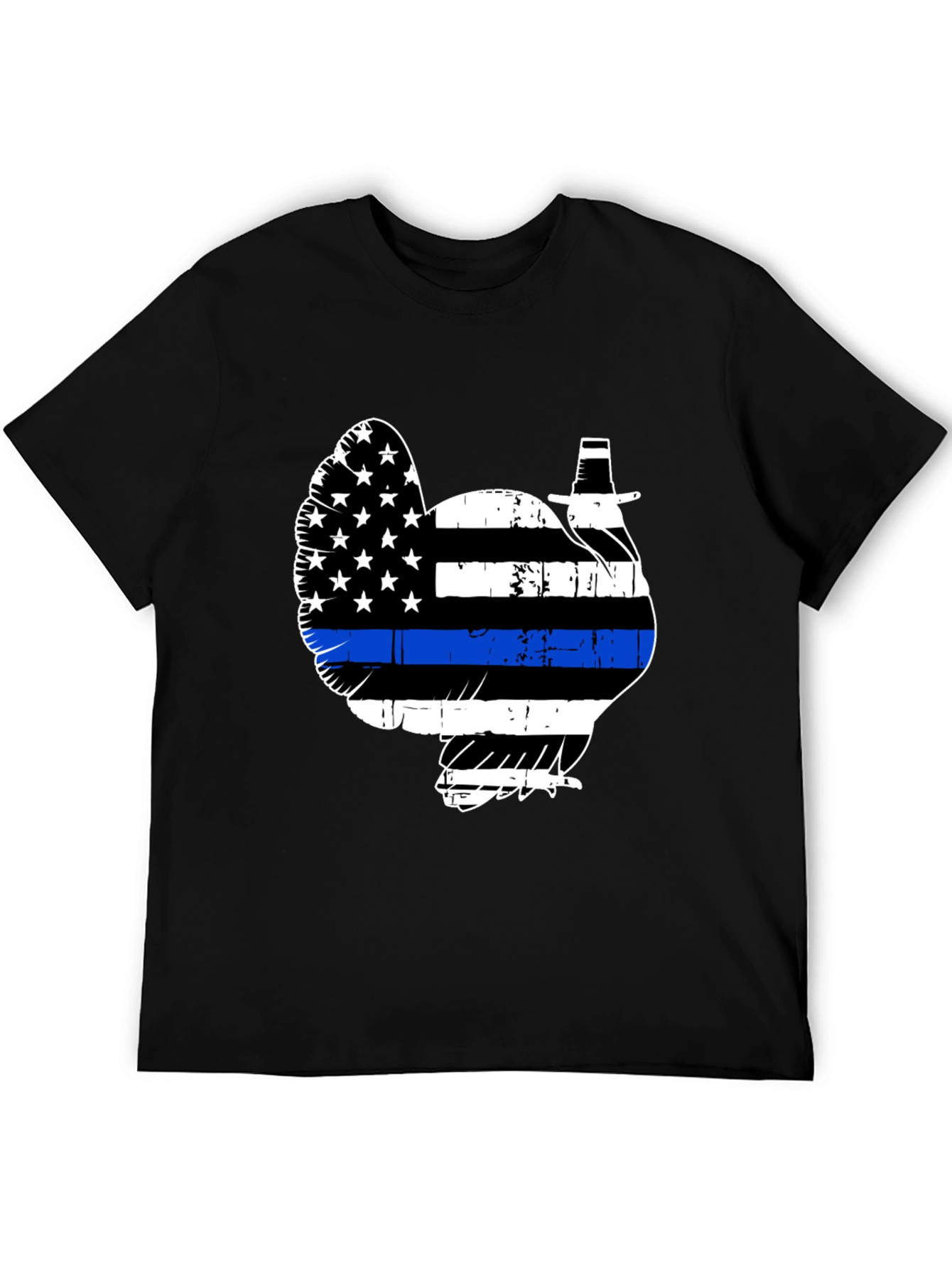 Turkey Police Thin Blue Line Thanksgiving T-Shirt