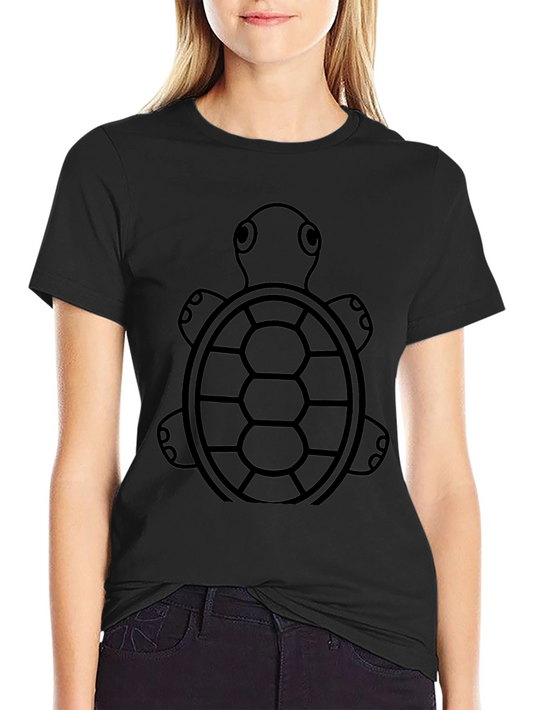 Turtle Graphic Tee - Black Cotton T-Shirt
