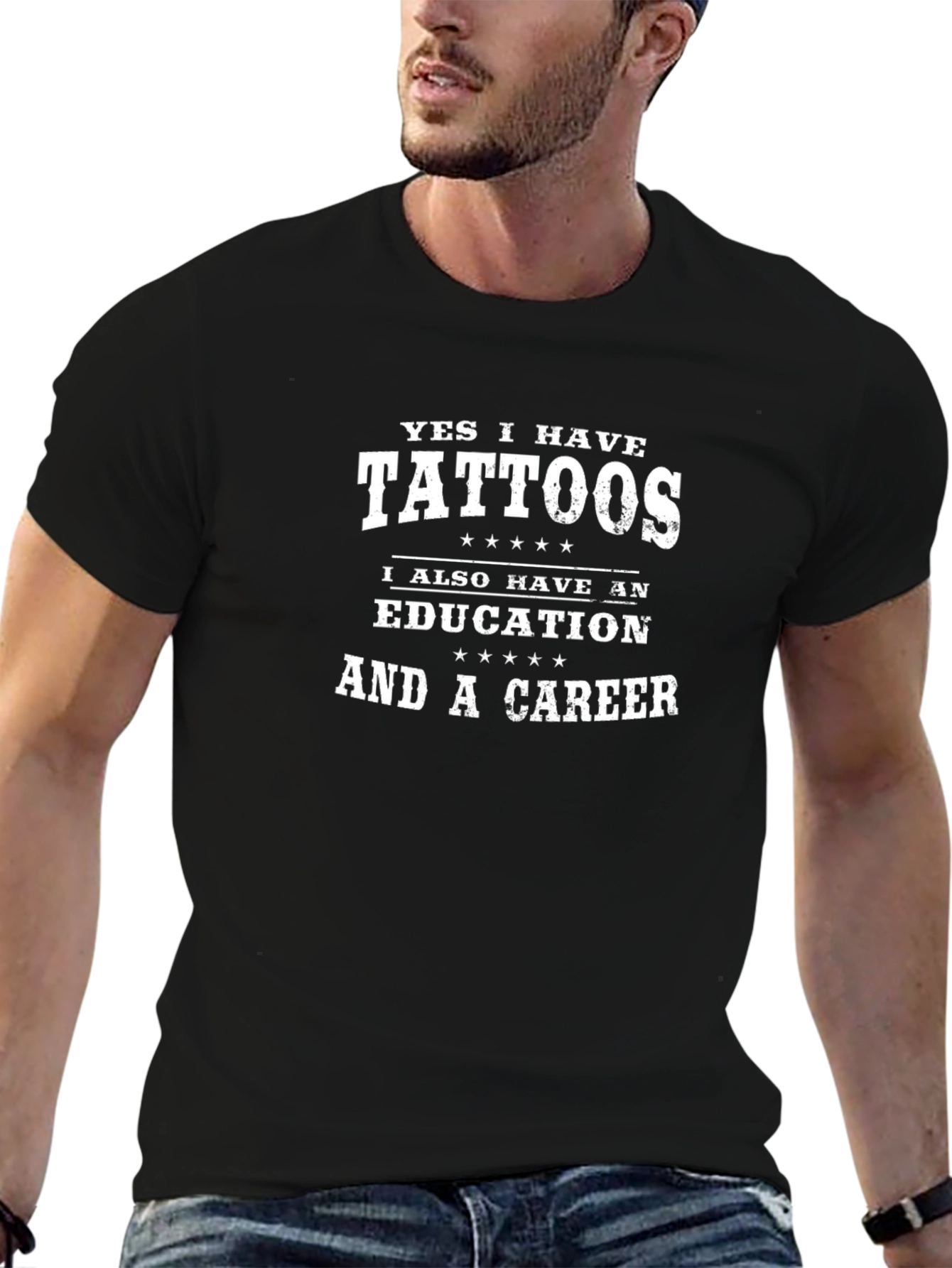 Tattoos Education and Career Graphic Tee - Black