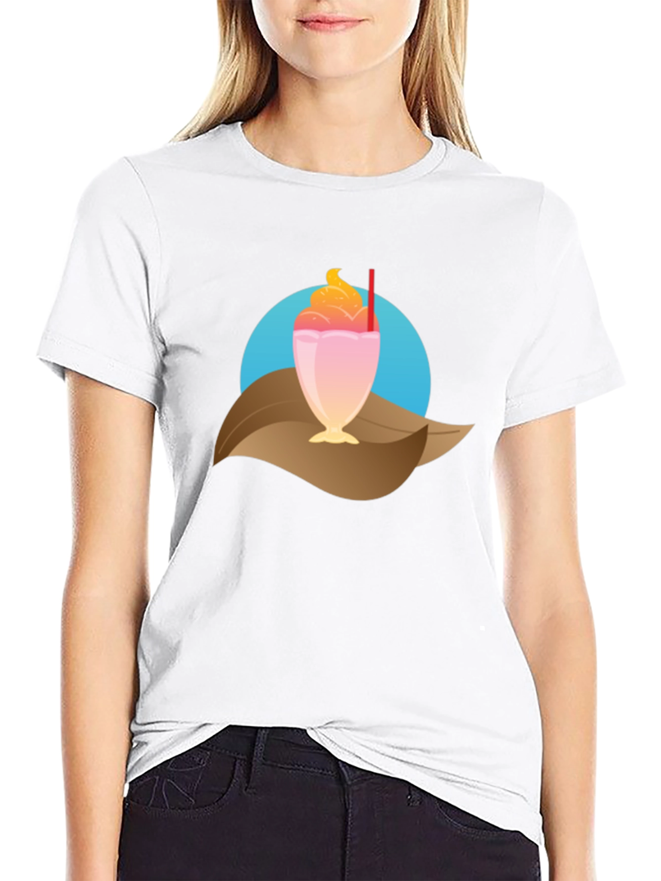 Tropical Milkshake Graphic Tee - Casual Summer Style