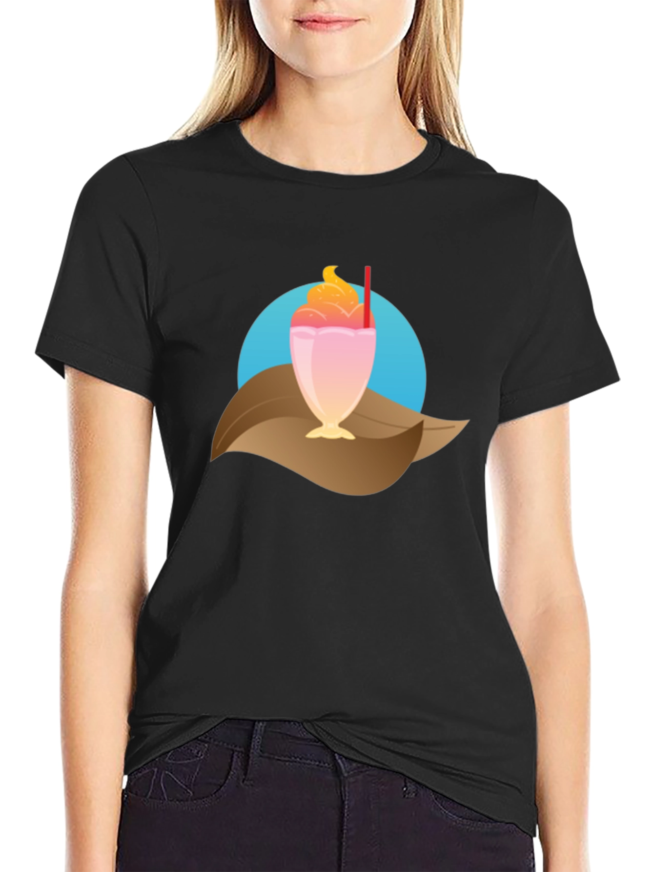 Tropical Milkshake Graphic Tee - Casual Summer Style