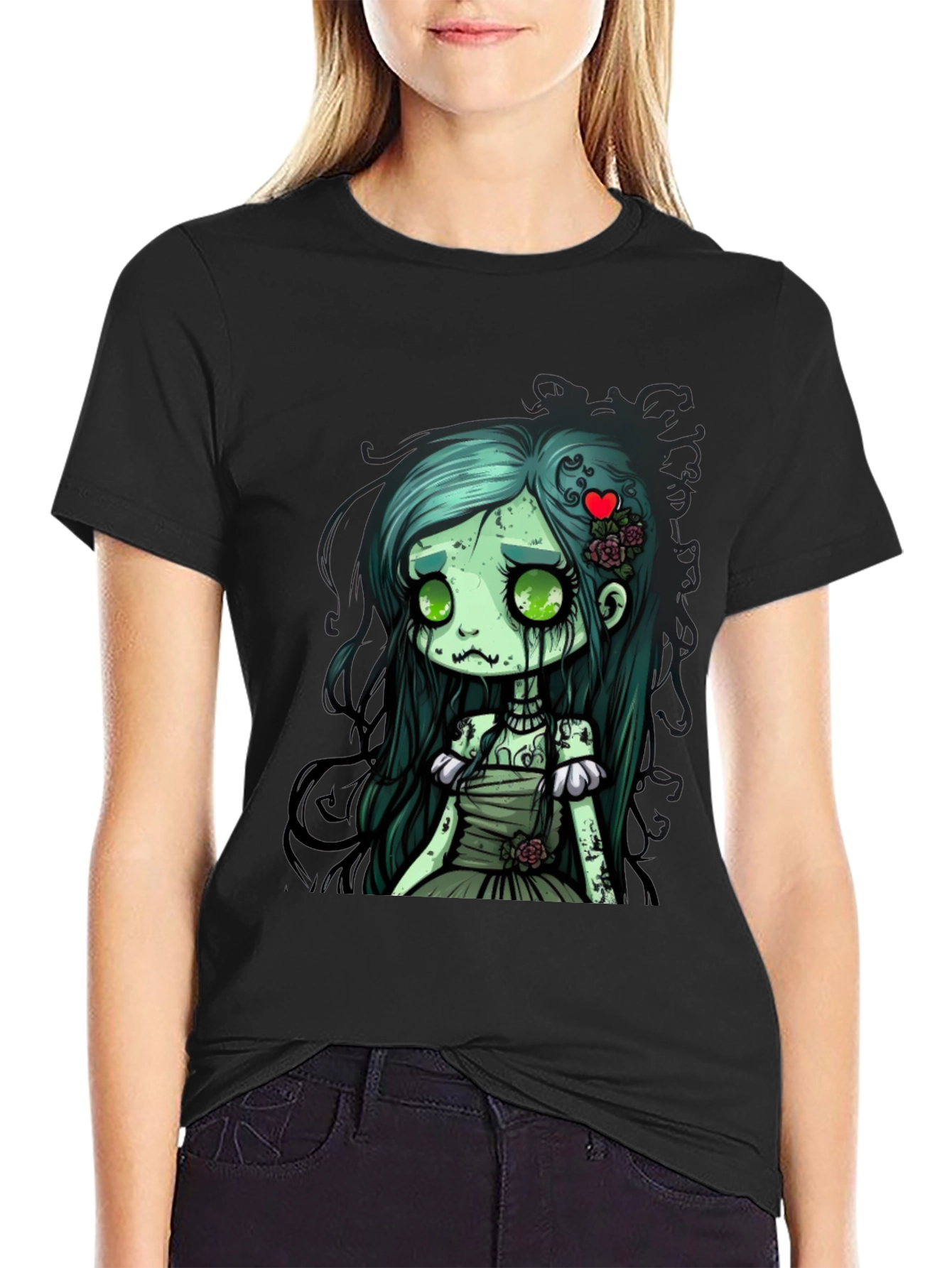 Zombie Girl Graphic Tee - Spooky Cute Style
