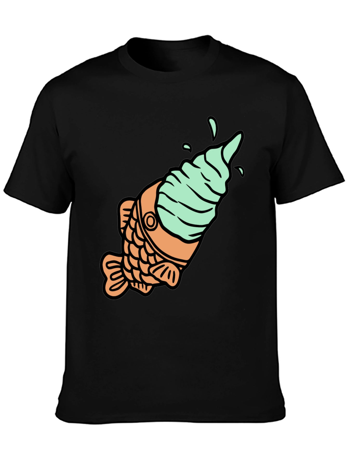 Taiyaki Ice Cream T-Shirt - Novelty Fish Cone Tee