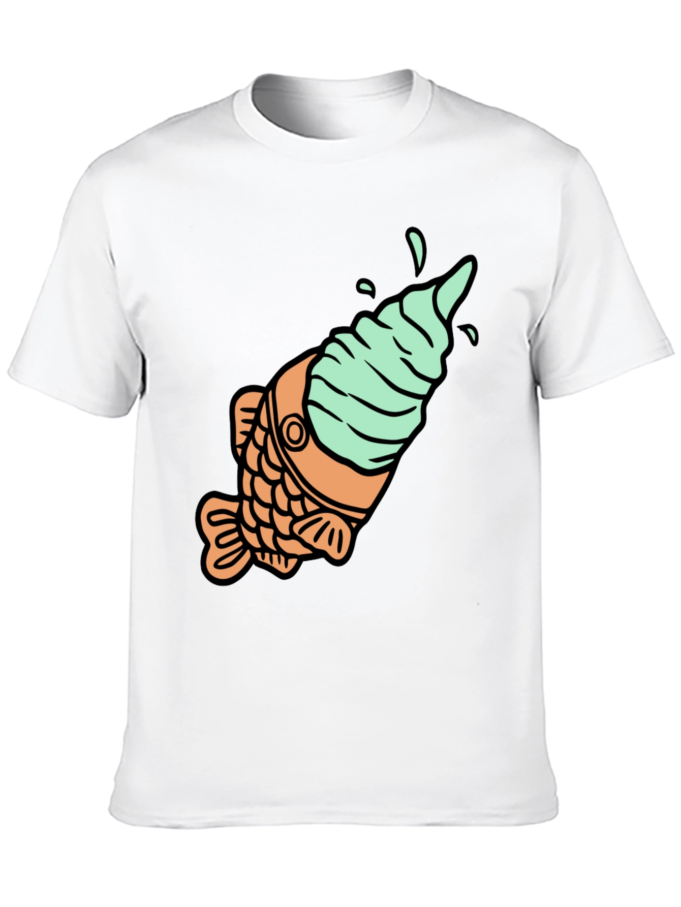 Taiyaki Ice Cream T-Shirt - Novelty Fish Cone Tee