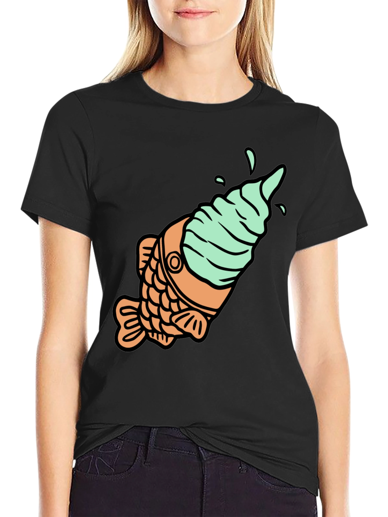 Taiyaki Ice Cream T-Shirt - Novelty Fish Cone Tee