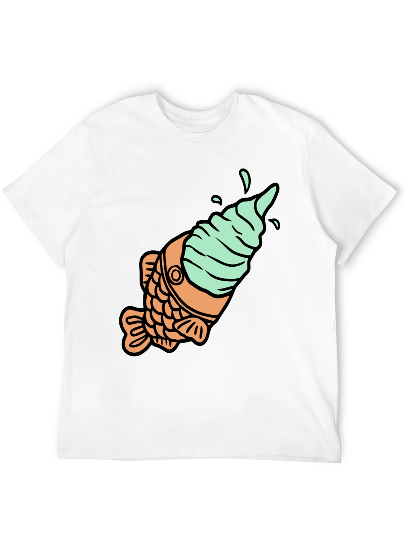 Taiyaki Ice Cream T-Shirt - Novelty Fish Cone Tee