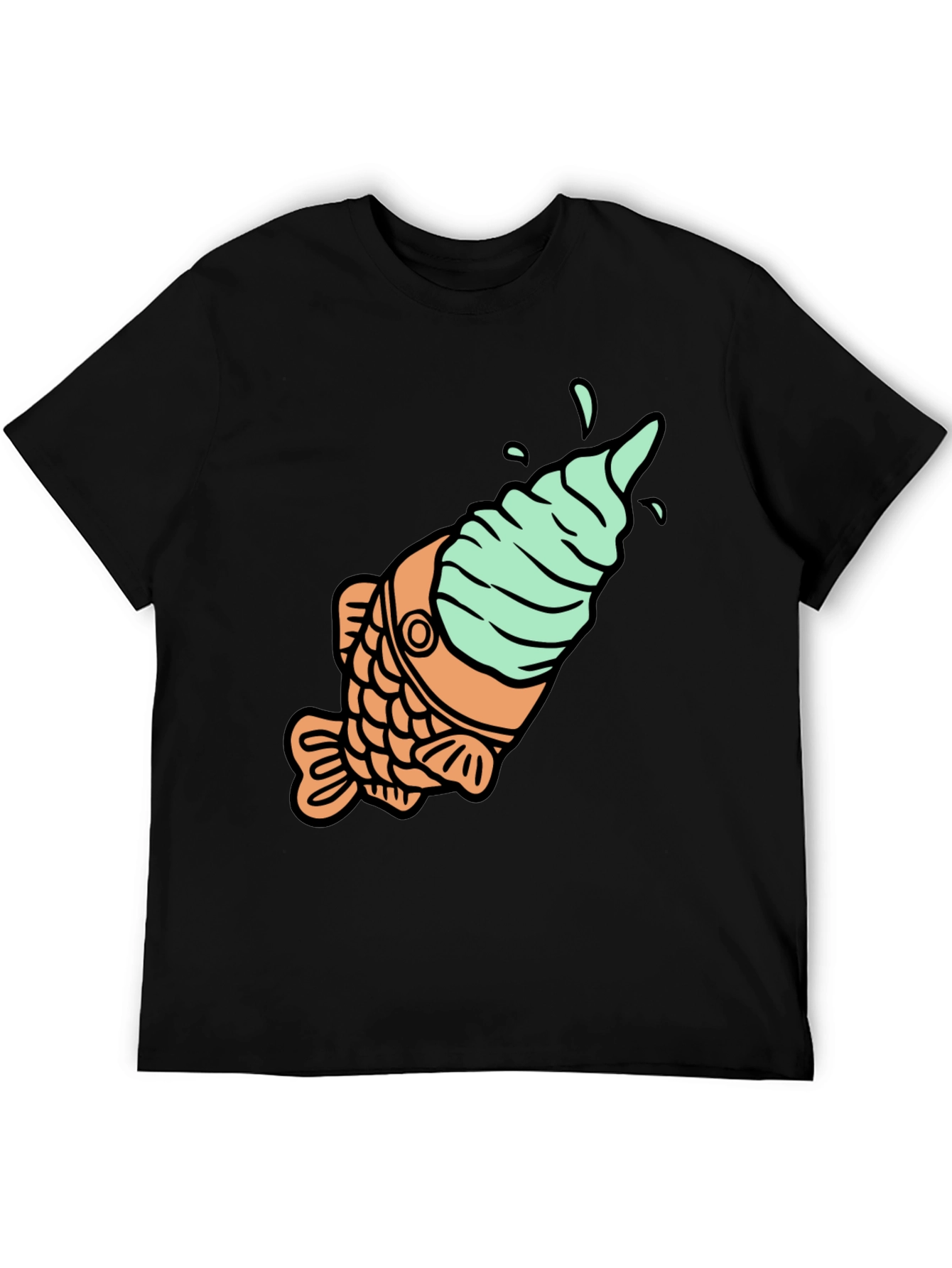 Taiyaki Ice Cream T-Shirt - Novelty Fish Cone Tee