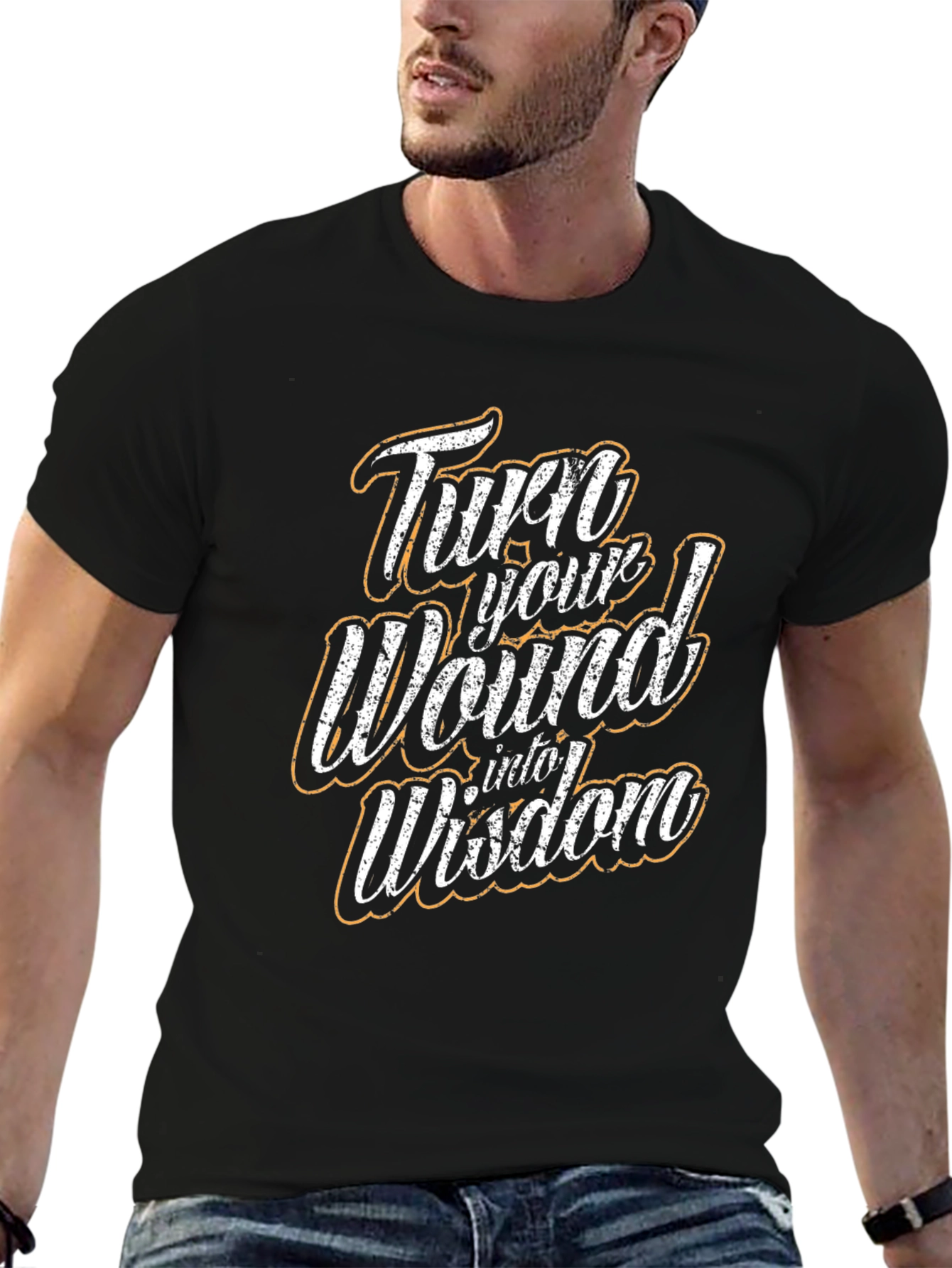 Turn Your Wound Into Wisdom Black Graphic Tee