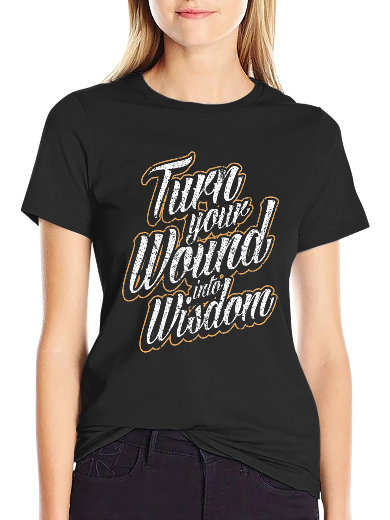 Turn Your Wound Into Wisdom Black Graphic Tee