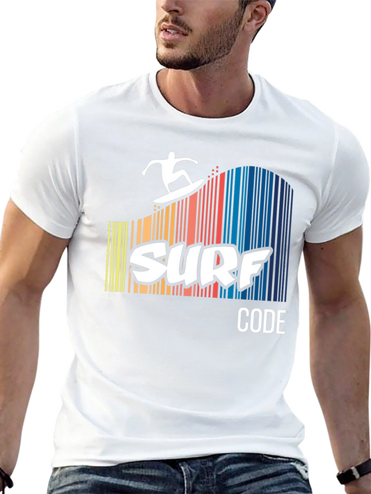 Surf Code Graphic Tee - Black Cotton T-Shirt