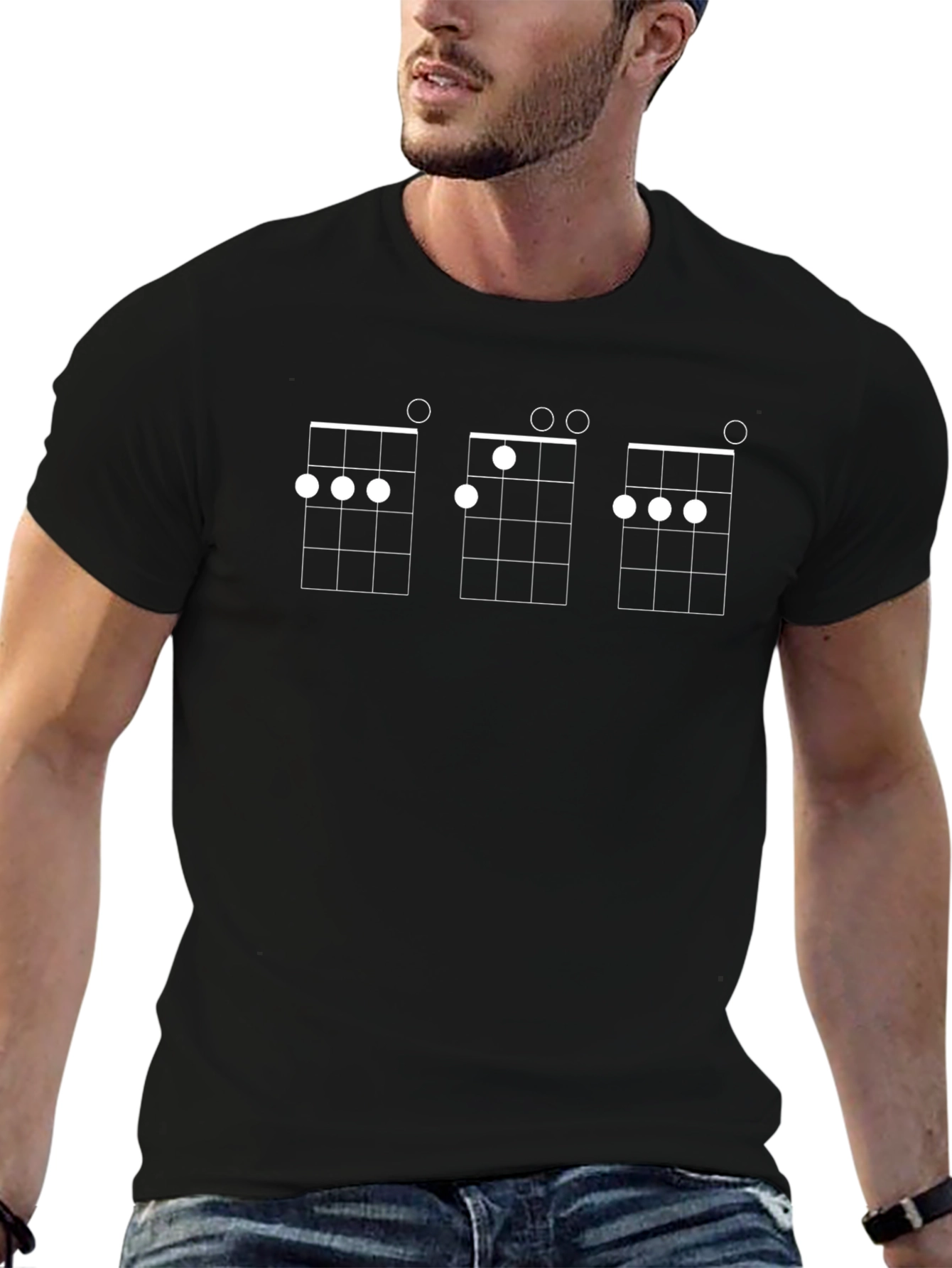 Ukulele Chord Diagram T-Shirt - Black